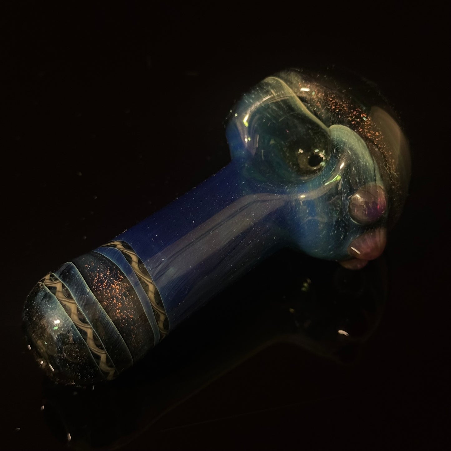 Dichro Sparke Green Glass Heady Pipe Hand Blown