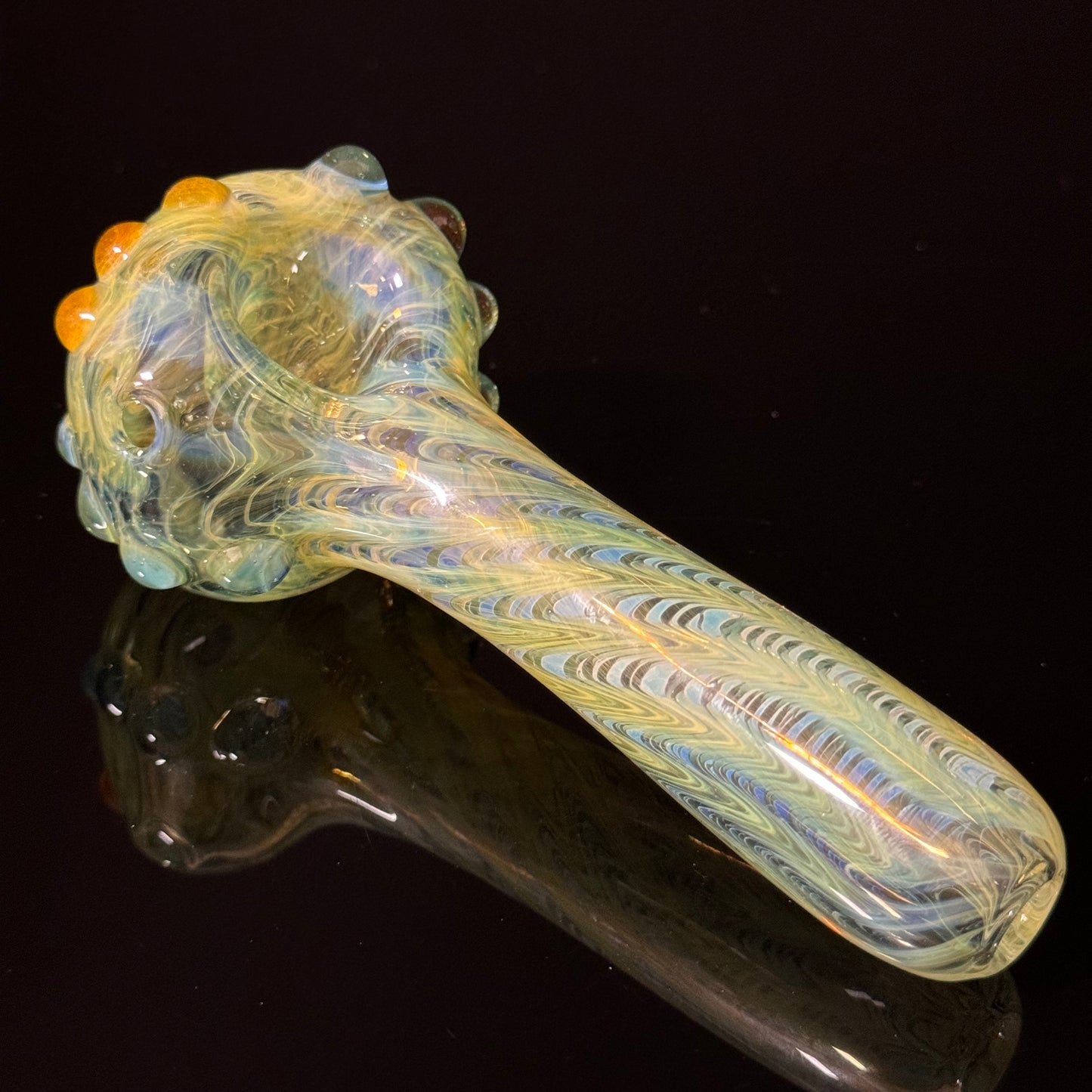 Wrap & Rake Color Changing Glass Heady Pipe Hand Blown