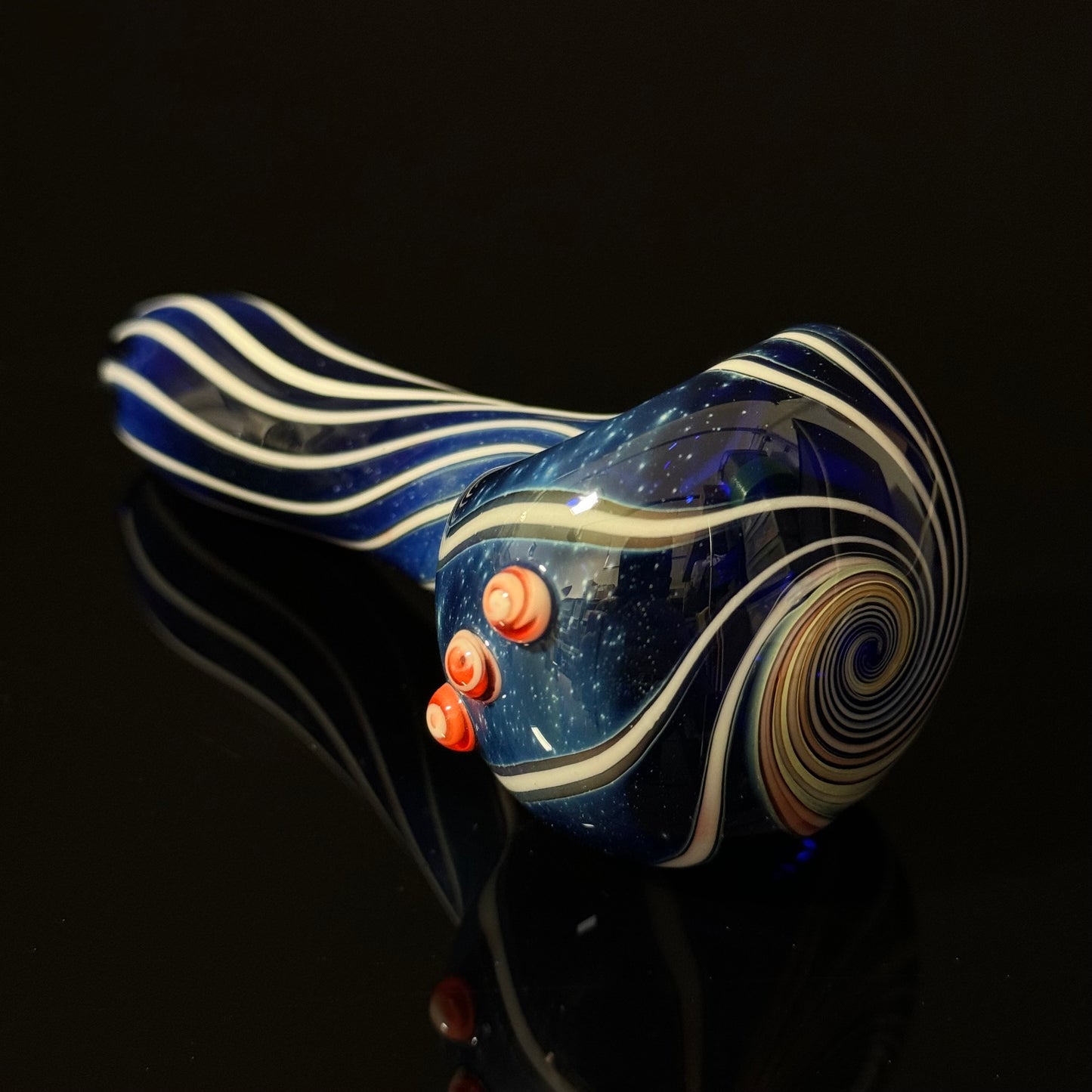 Blue Cobalt Wrapped Color Glass Heady Pipe Hand Blown