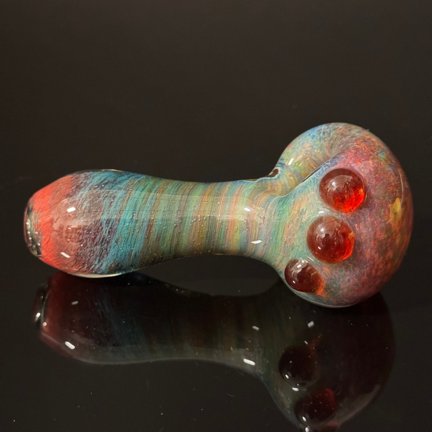 Multicolor Red Inside Out Glass Pipe Heady Pipe Hand Blown Extra Thick