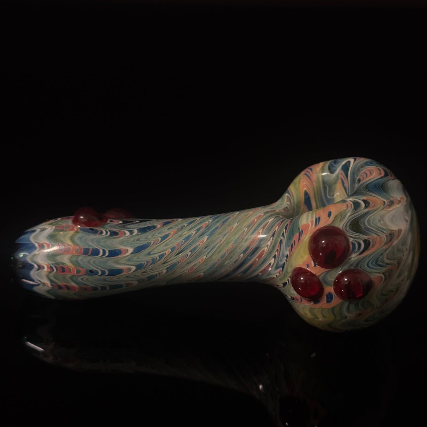 Blue Cobalt Wrapped Color Glass Heady Pipe Hand Blown