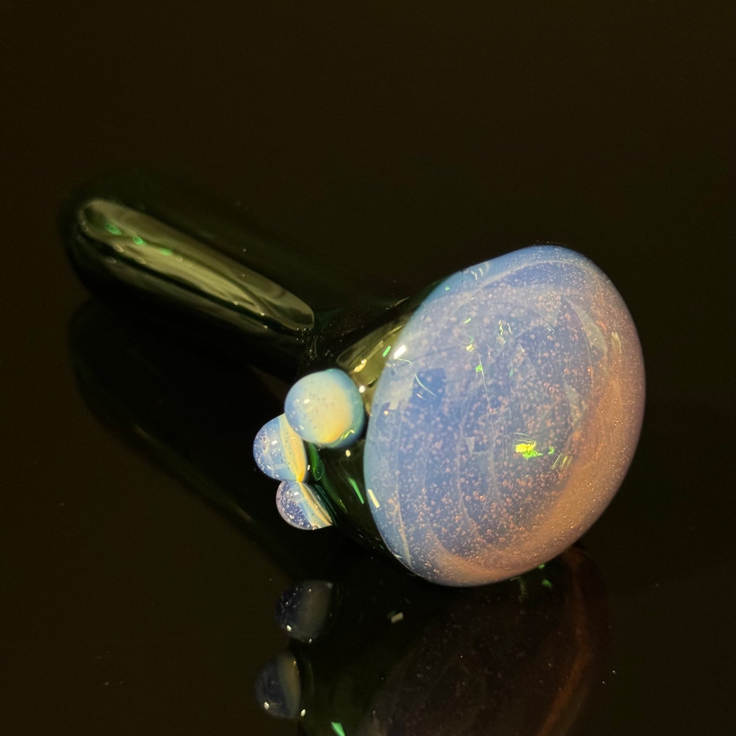 Green with Pink Slyme Glass Heady Pipe Hand Blown