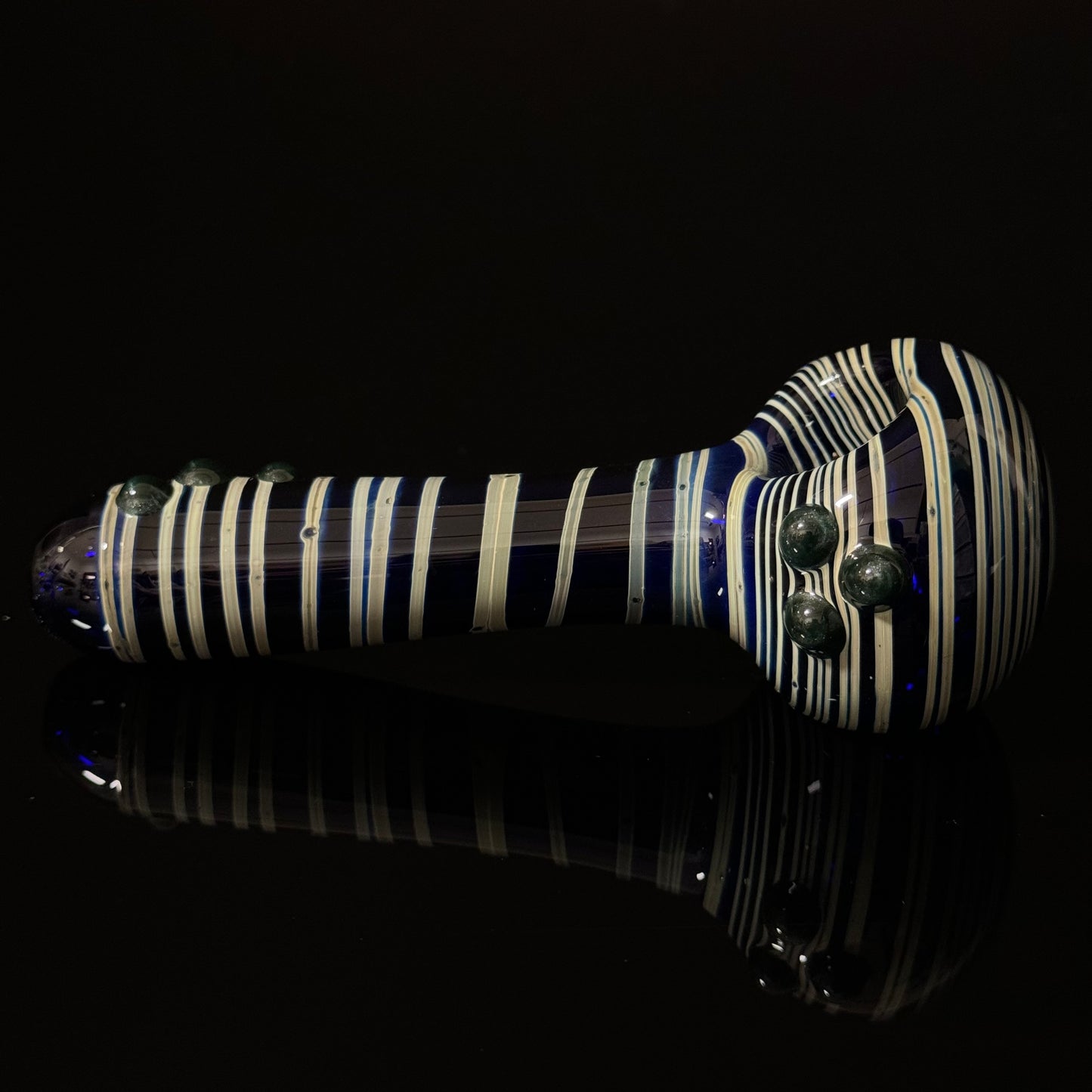 Blue Cobalt Wrapped Color Glass Heady Pipe Hand Blown