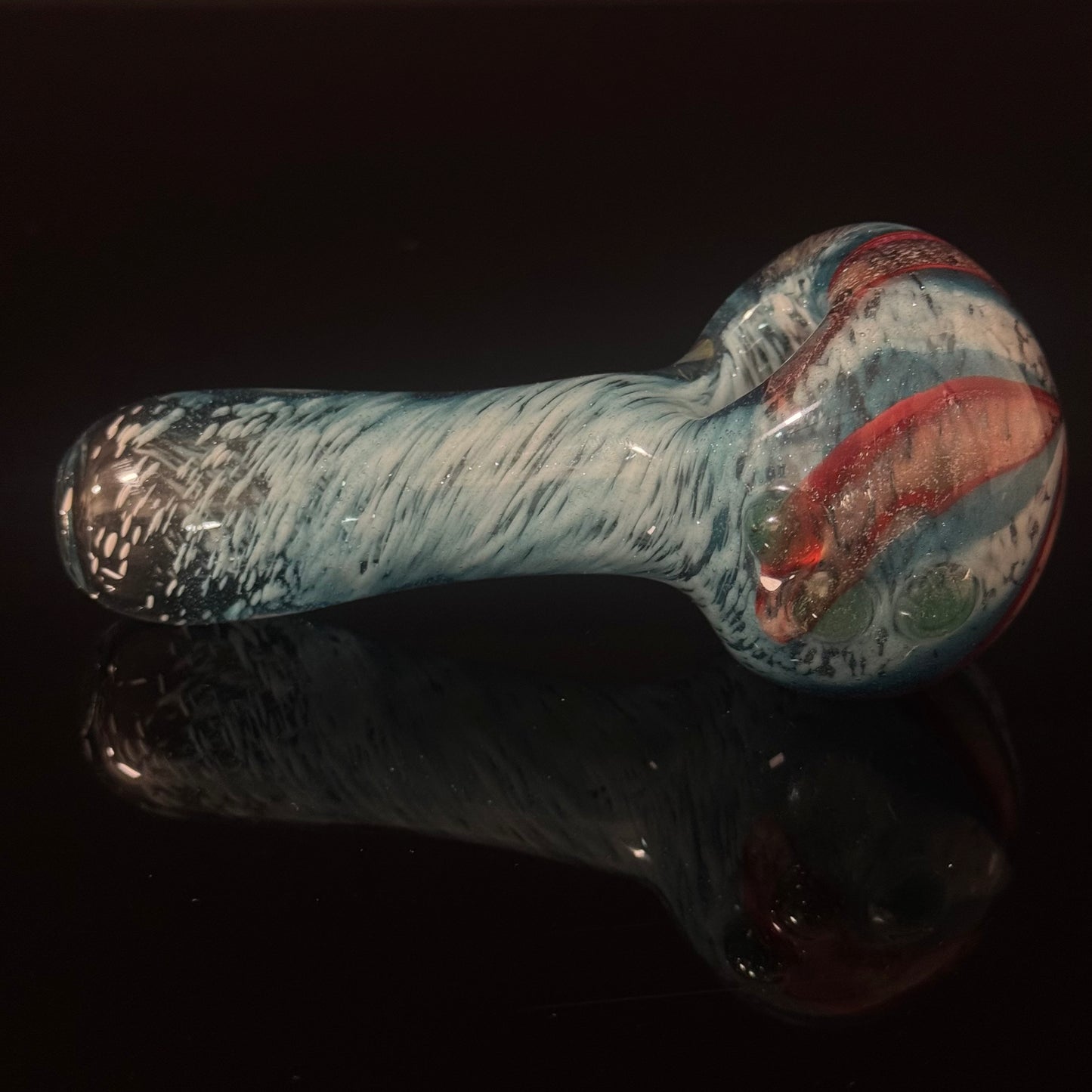 Heavy Inside out Sparkle Blue & White Glass Pipe Heady Pipe Hand Blown
