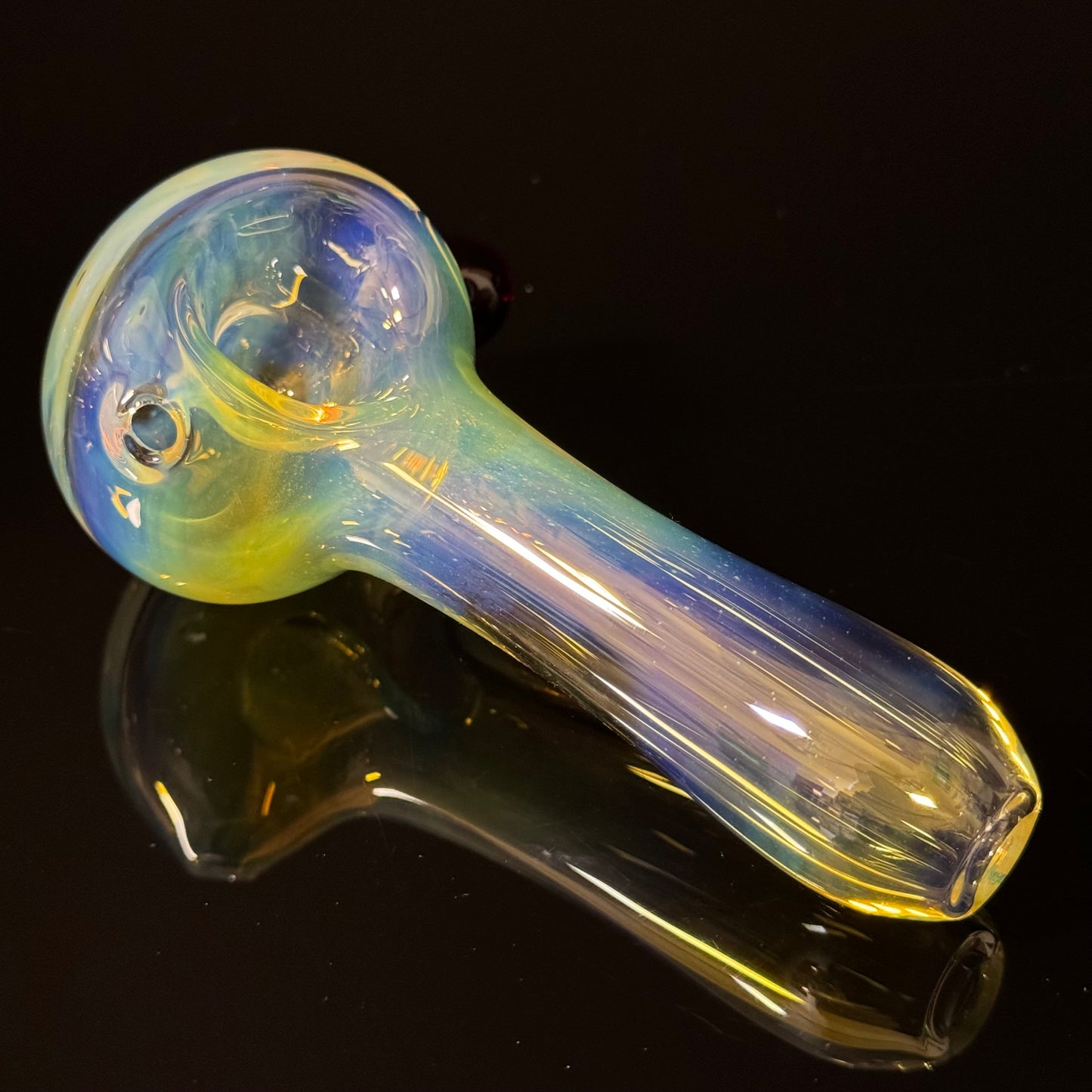 Inside Silver Fuming Color Changing Glass Heady Pipe Hand Blown