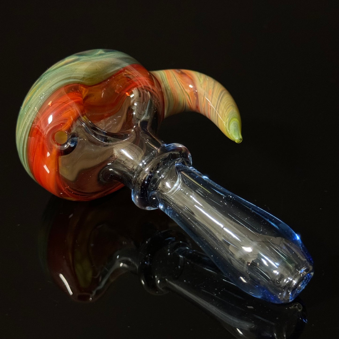 Blue Green Honeycomb Glass Heady Pipe Hand Blown