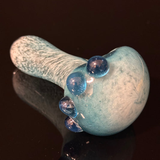 Heavy Inside out Sparkle Blue & White Glass Pipe Heady Pipe Hand Blown