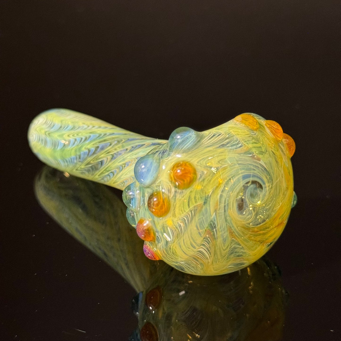 Wrap & Rake Color Changing Glass Heady Pipe Hand Blown