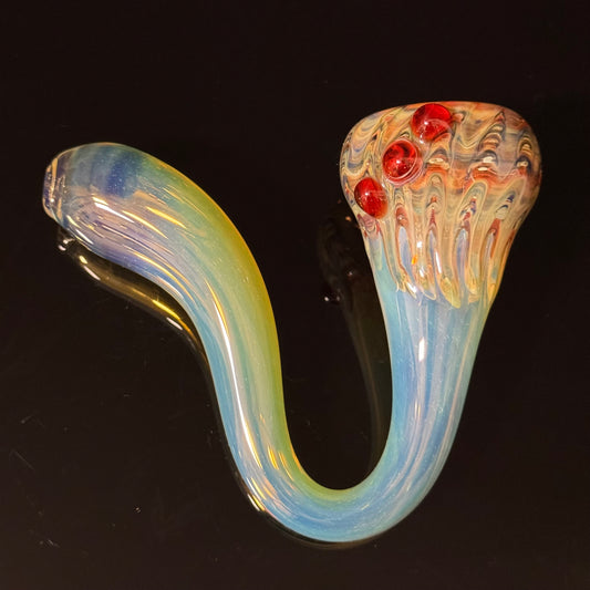 Silver Fumed Color Changing Glass Sherlock Pipe, Heady Hand Blown