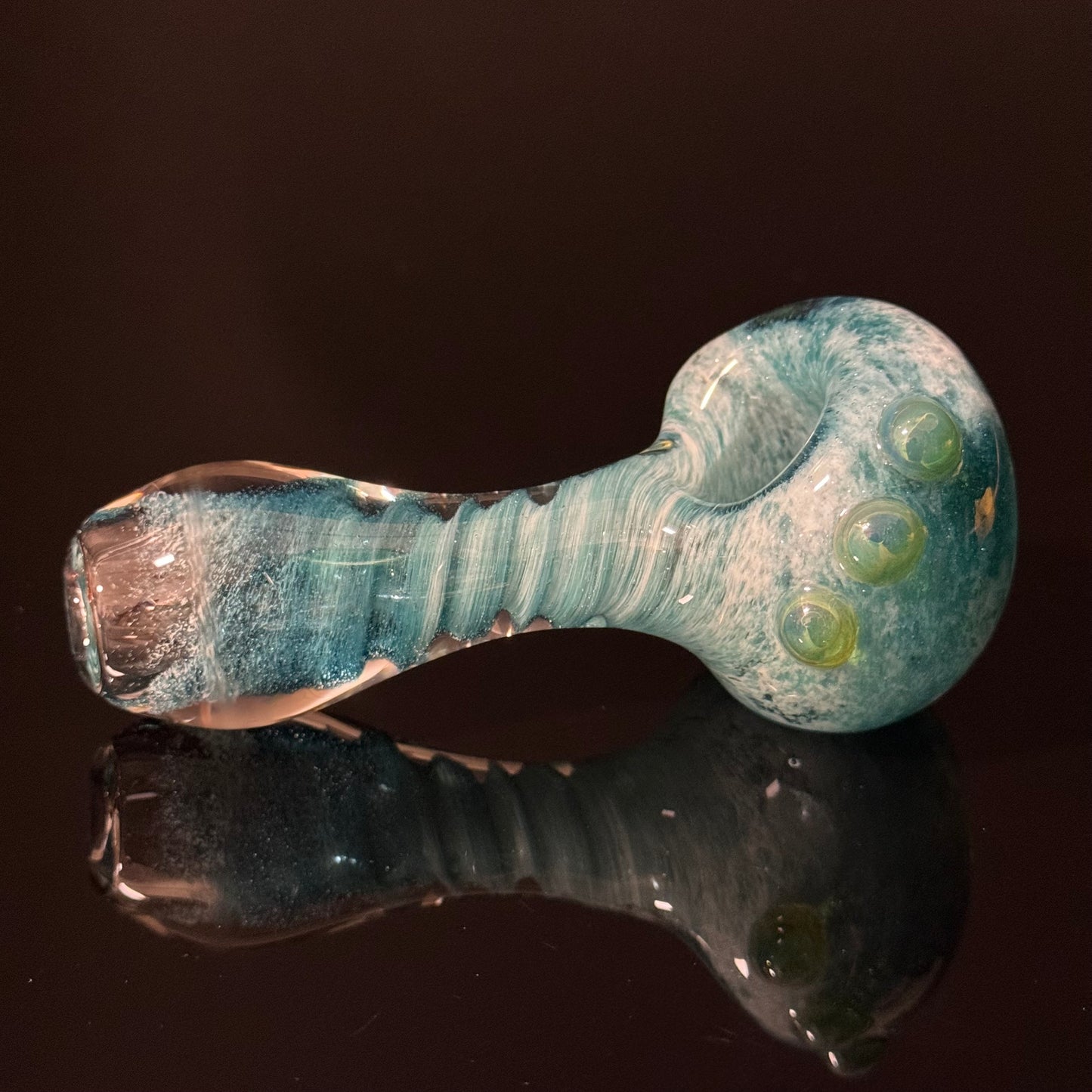 Heavy Inside out Sparkle Blue & White Glass Pipe Heady Pipe Hand Blown