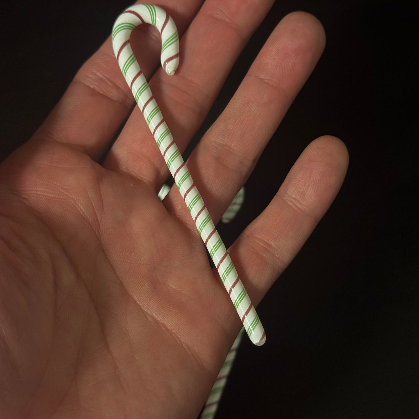 Candy Cane Glass Ornament