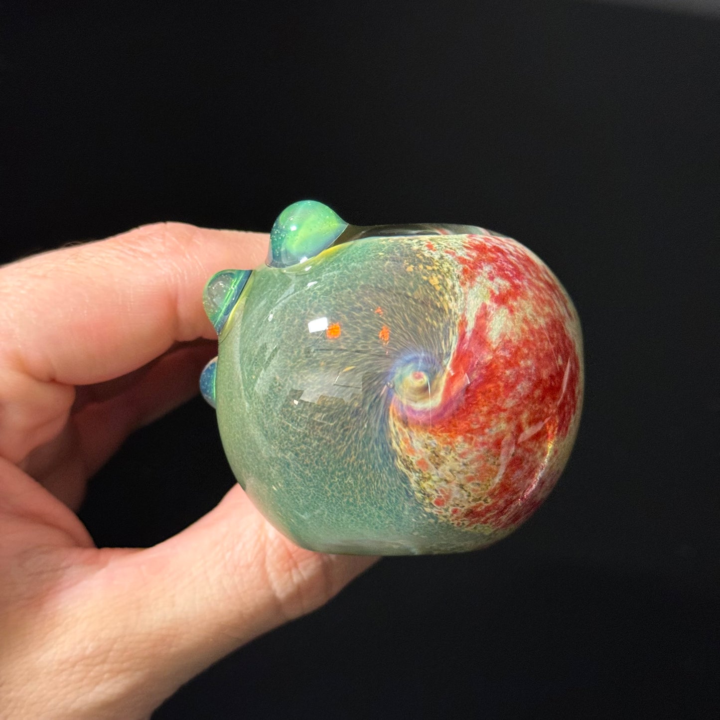 Green & Red Inside Out Glass Pipe Heady Pipe Hand Blown Extra Thick