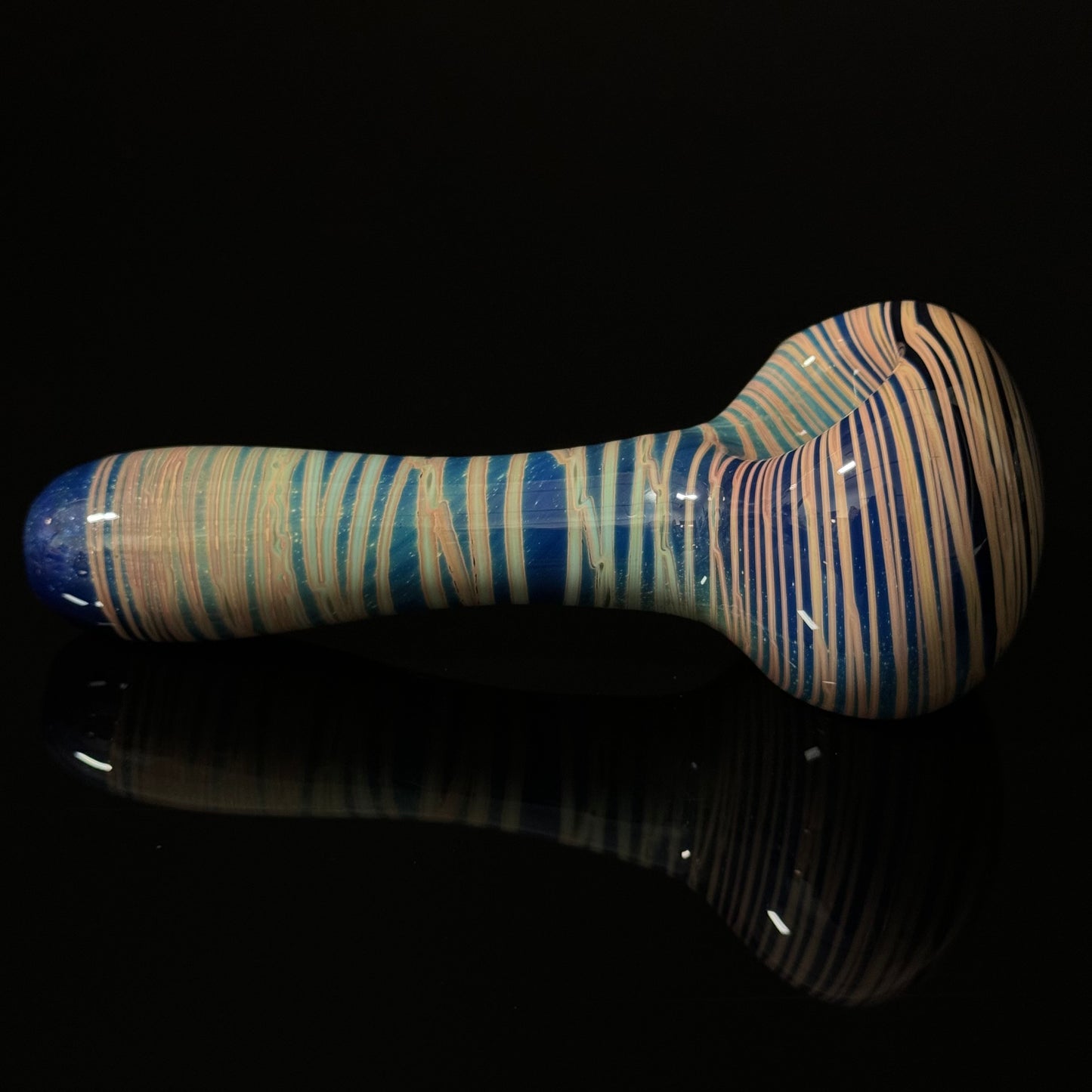 Blue Cobalt Wrapped Color Glass Heady Pipe Hand Blown