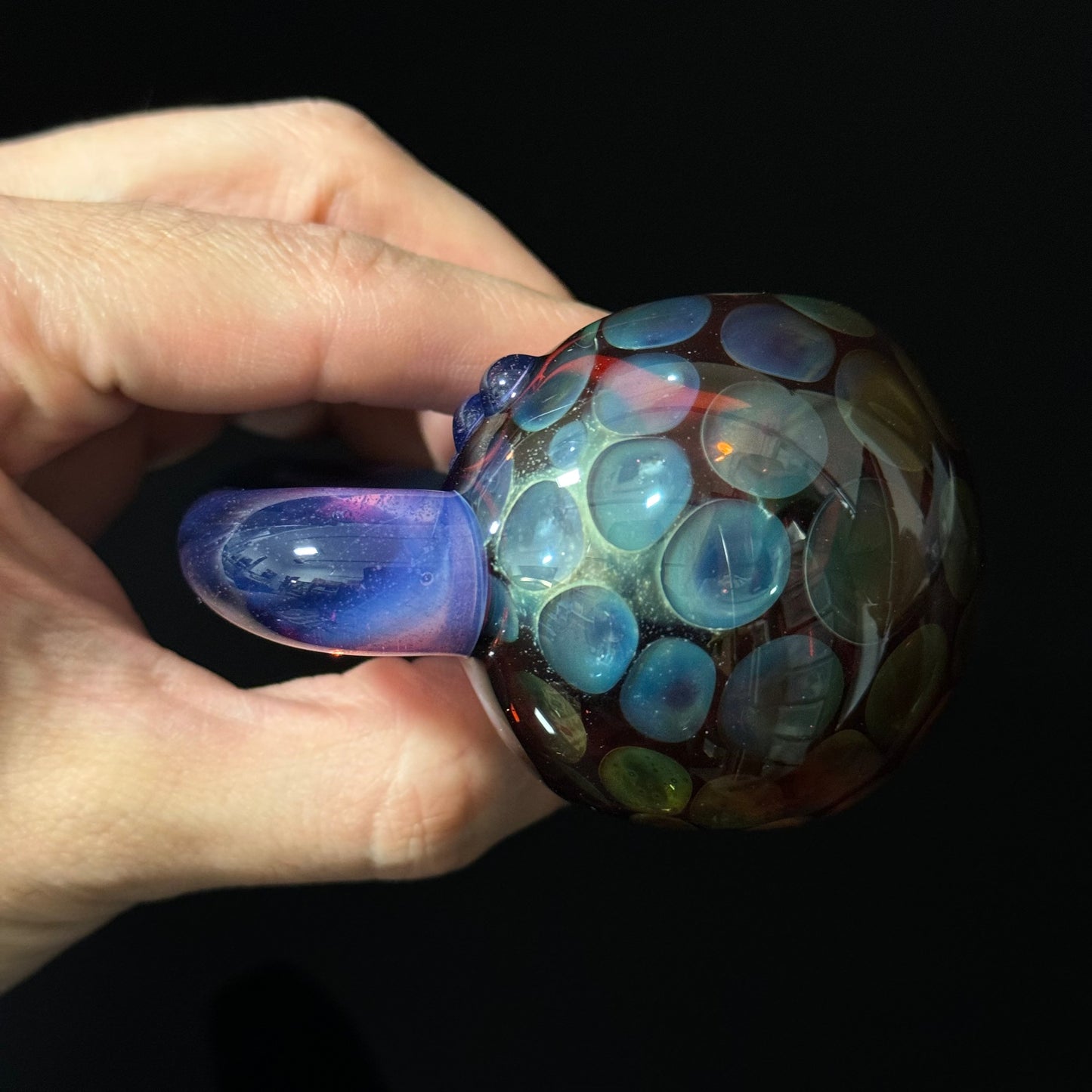 Blue Honeycomb Glass Heady Pipe Hand Blown