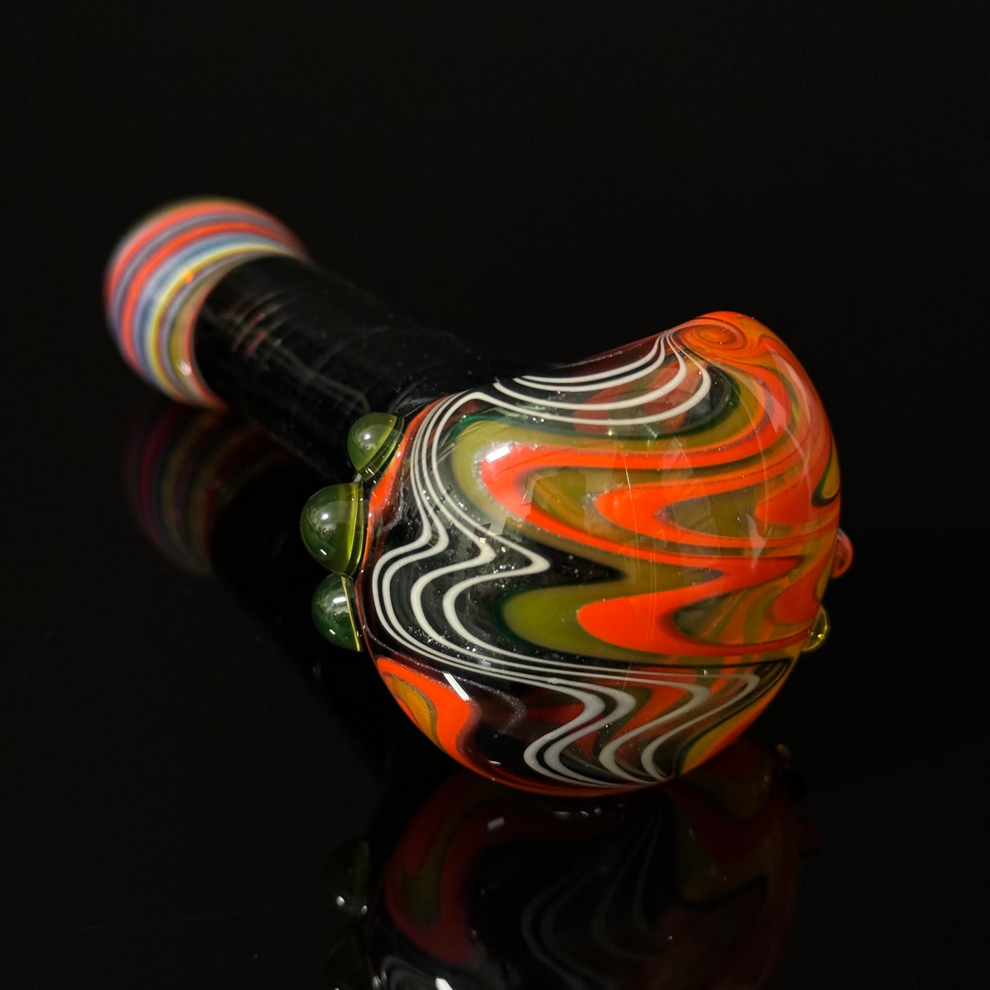 Full Linework Switchback Glass Pipe, Heady Hand Blown with An Opal