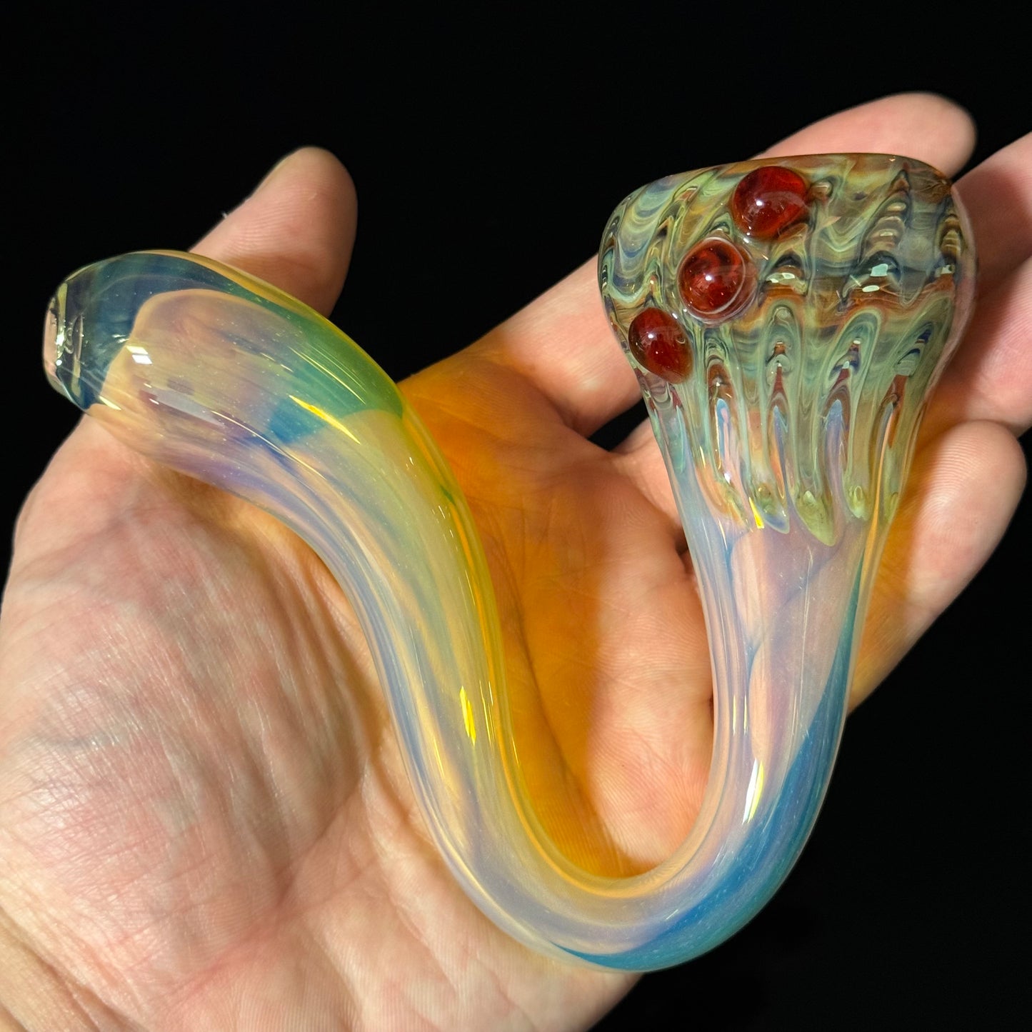 Silver Fumed Color Changing Glass Sherlock Pipe, Heady Hand Blown