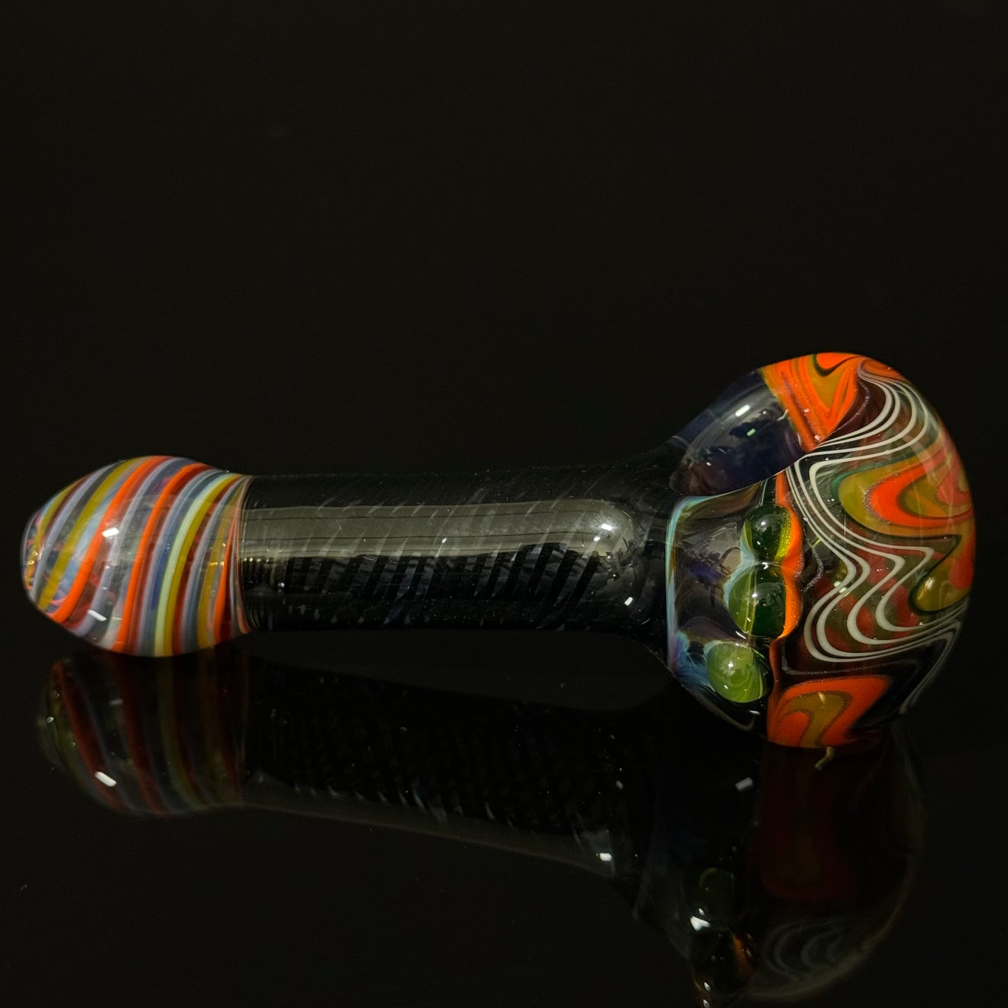 Full Linework Switchback Glass Pipe, Heady Hand Blown with An Opal