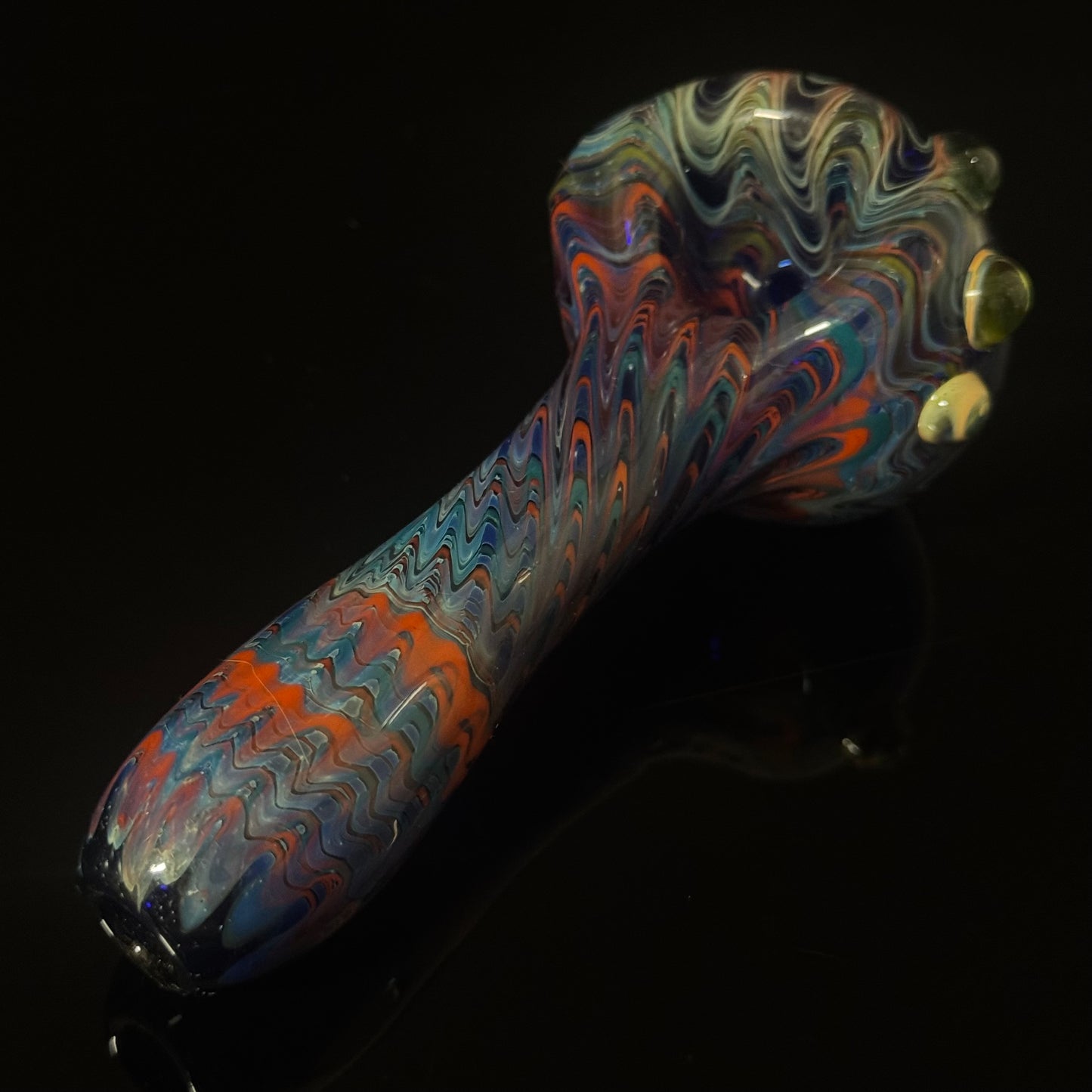 Blue Cobalt Wrapped Color Glass Green Slyme Marbles Heady Pipe Hand Blown