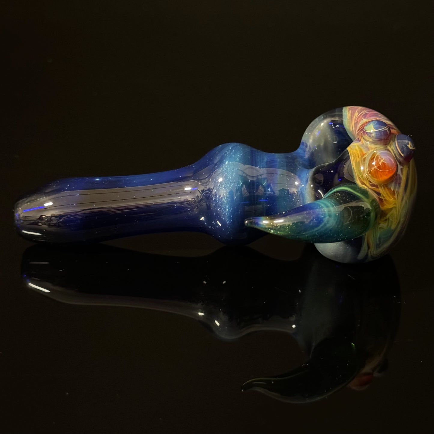 Blue Purple Marbeling affect Glass Heady Pipe Hand Blown