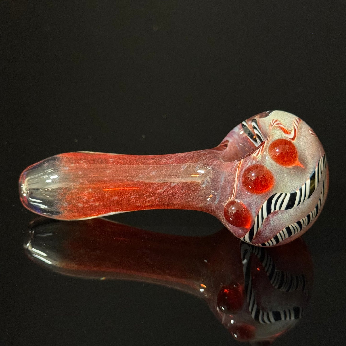 Red With Lined Inside Out EorkGlass Pipe Heady Pipe Hand Blown Extra Thick