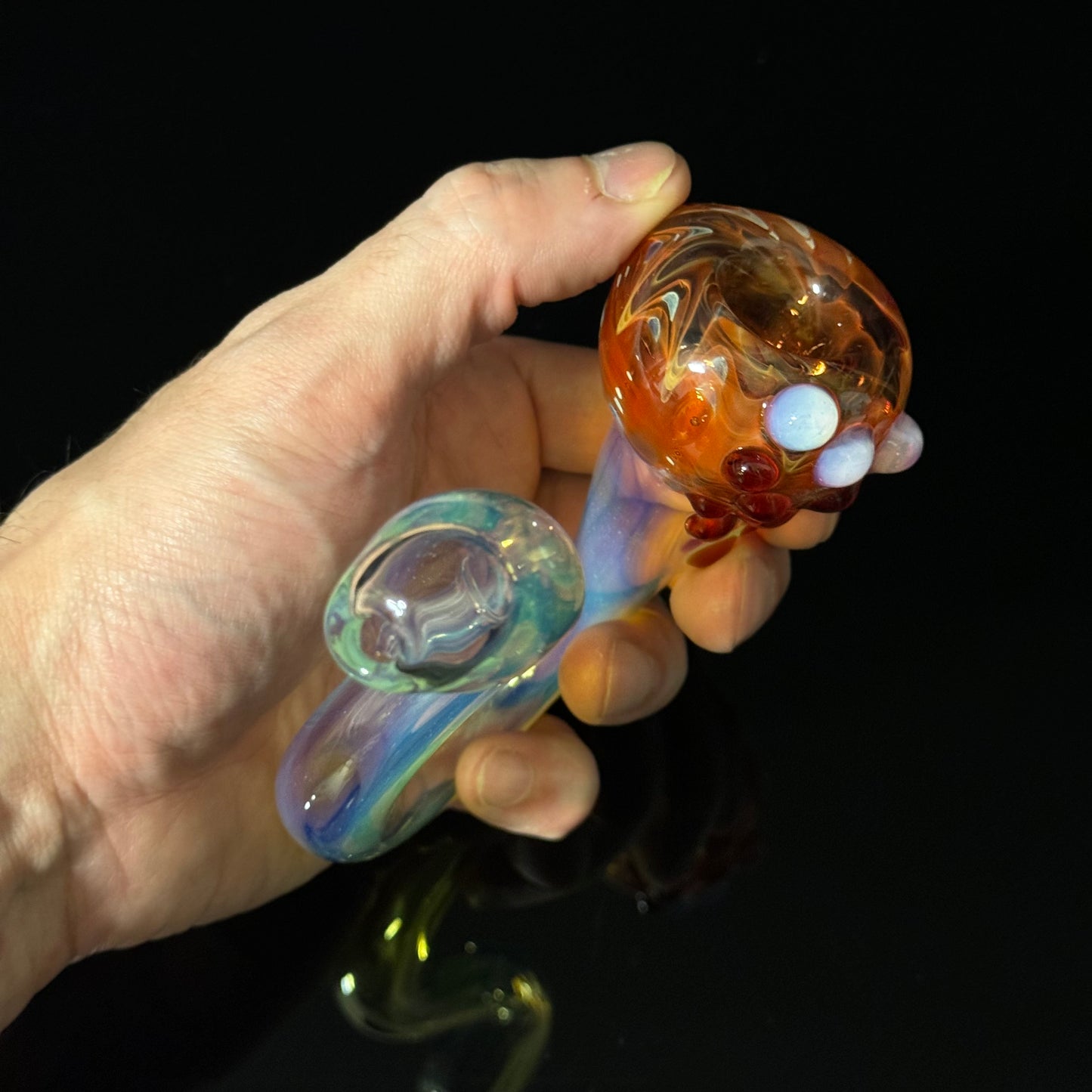 Silver Fumed Color Changing Glass Sherlock Pipe, Heady Hand Blown