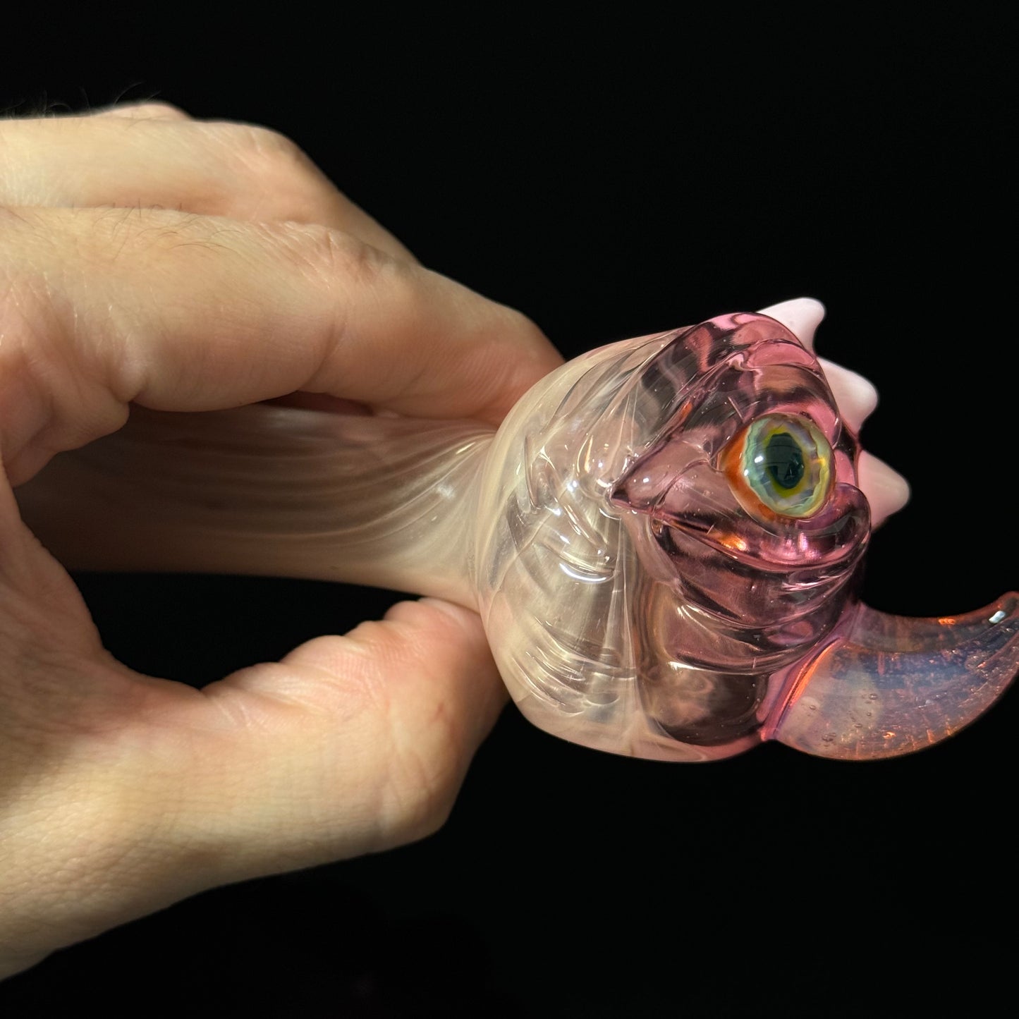 Pink Eyeball Monster Glass Heady Pipe Hand Blown