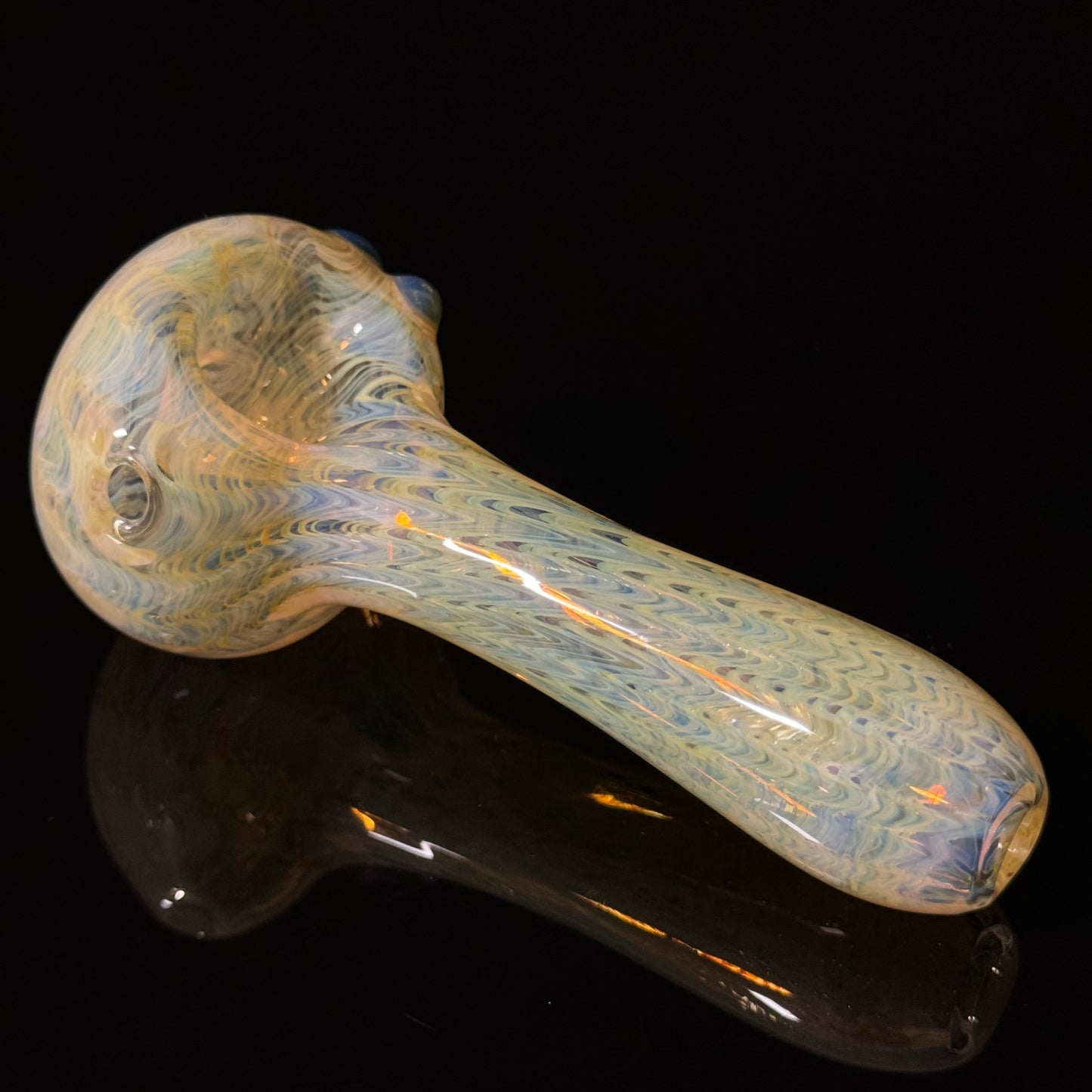 Wrap & Rake Color Changing Glass Heady Pipe Hand Blown