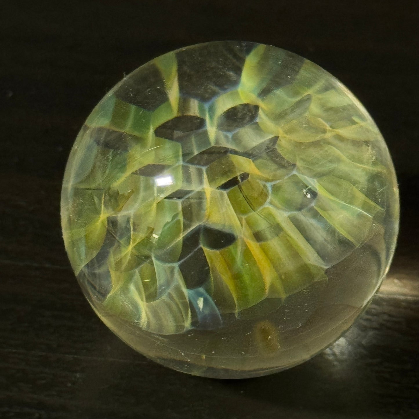 Honeycomb Glass Marble Hand Made