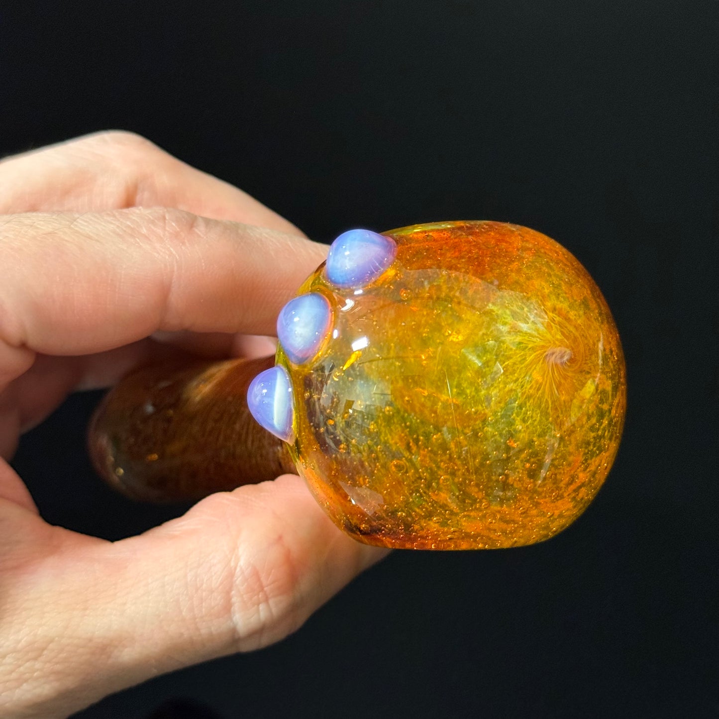 Multicolor Orange Inside Out Glass Pipe Heady Pipe Hand Blown Extra Thick