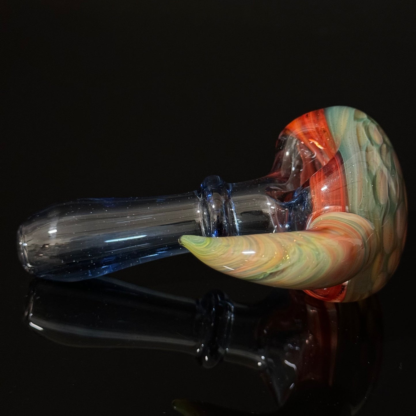 Blue Green Honeycomb Glass Heady Pipe Hand Blown