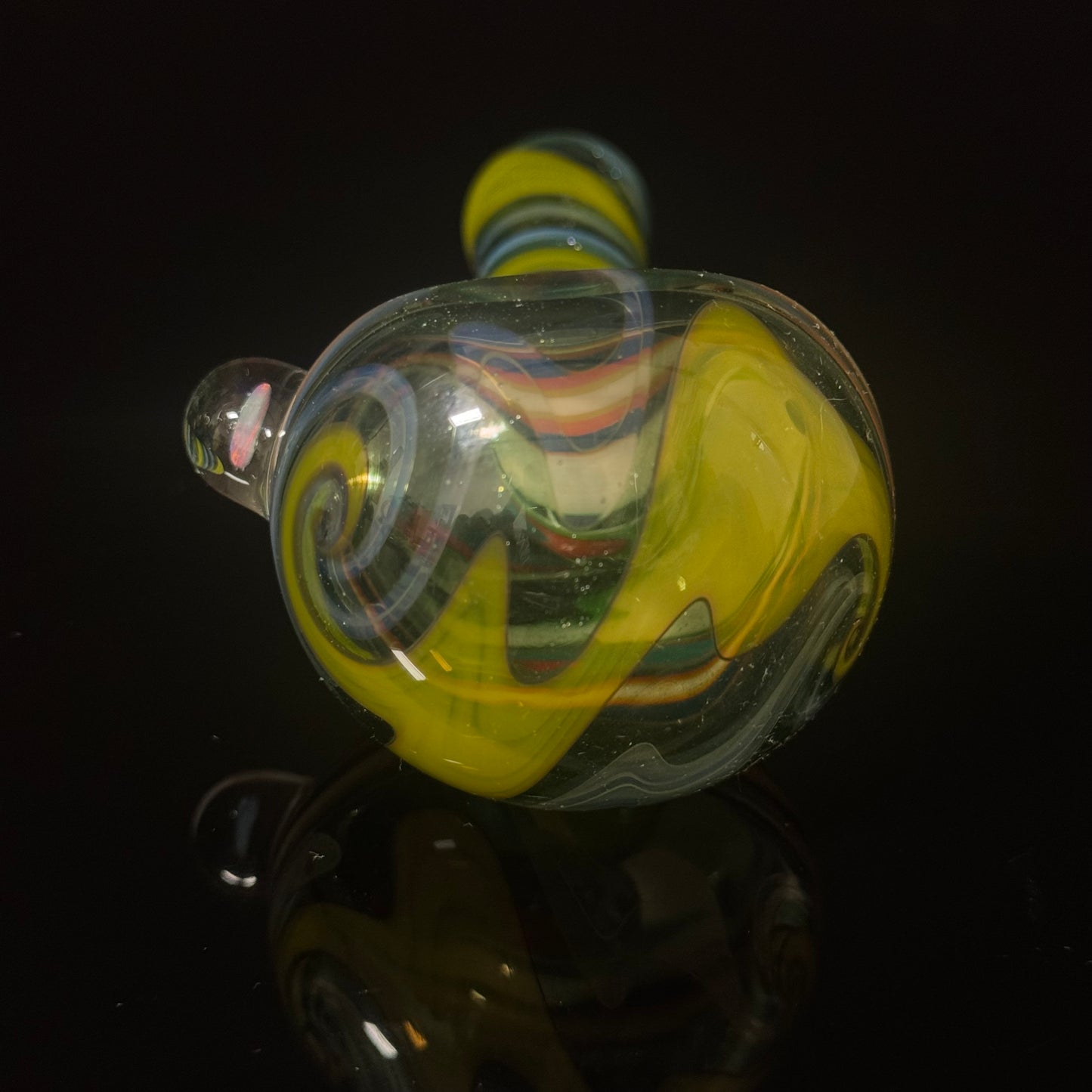 Full Linework Switchback Glass Pipe, Heady Hand Blown with An Opal