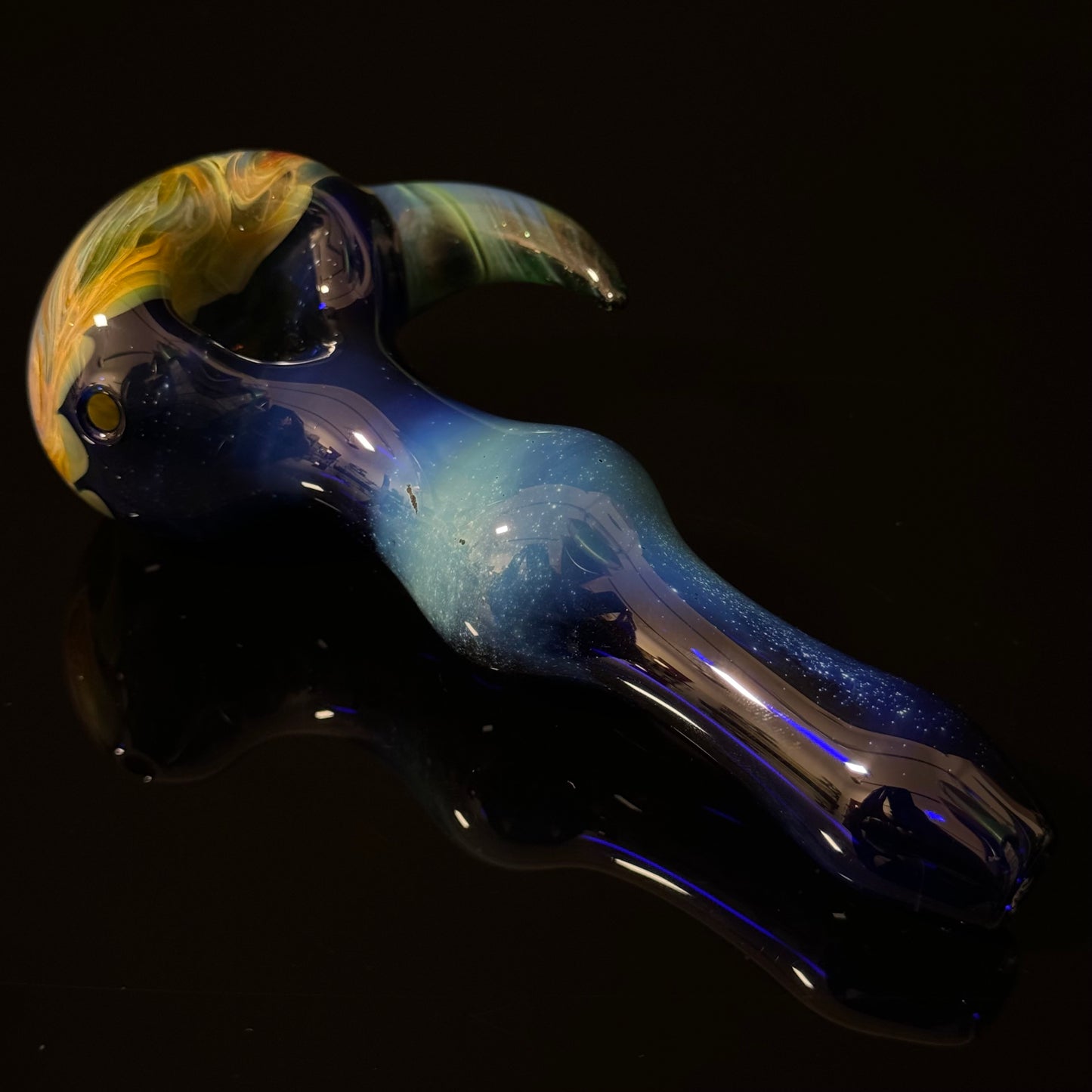 Blue Purple Marbeling affect Glass Heady Pipe Hand Blown