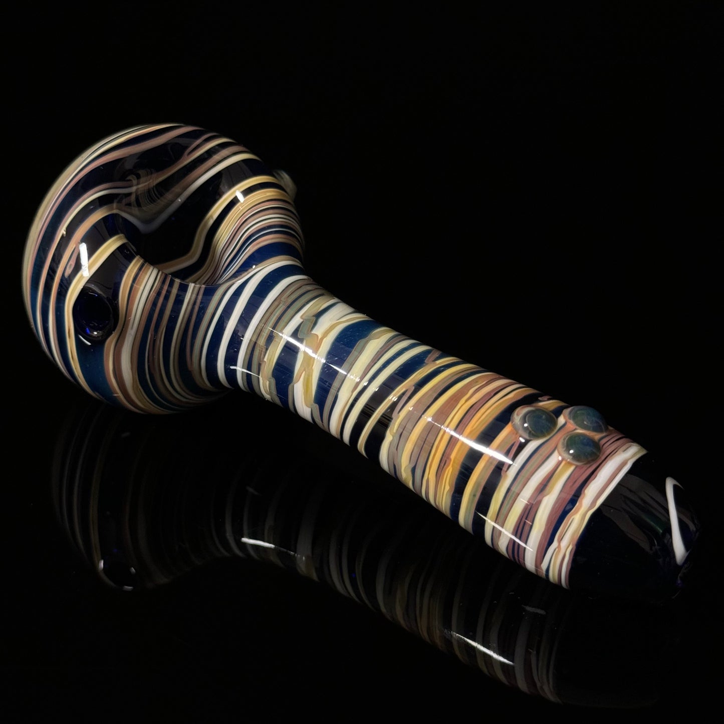 Blue Cobalt Wrapped Color Glass Heady Pipe Hand Blown