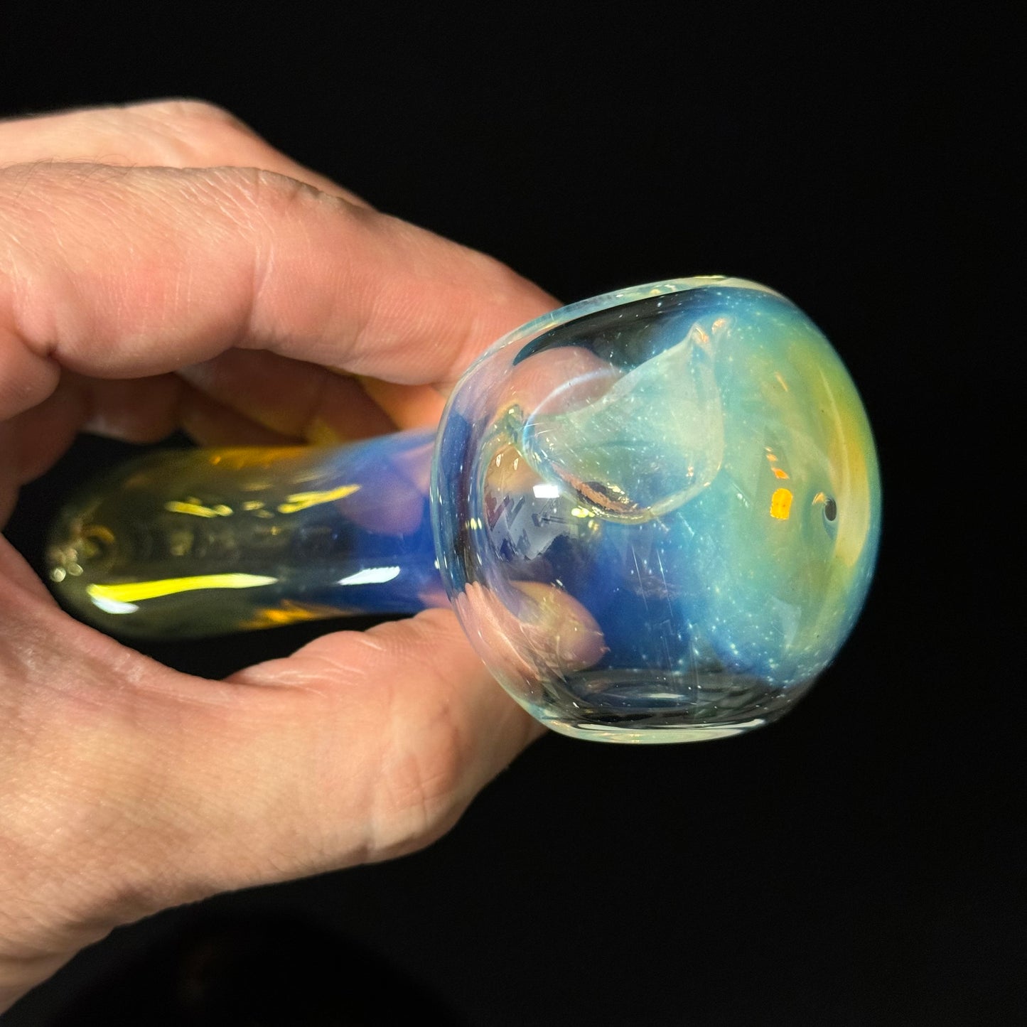 Inside Silver Fuming Color Changing Glass Heady Pipe Hand Blown