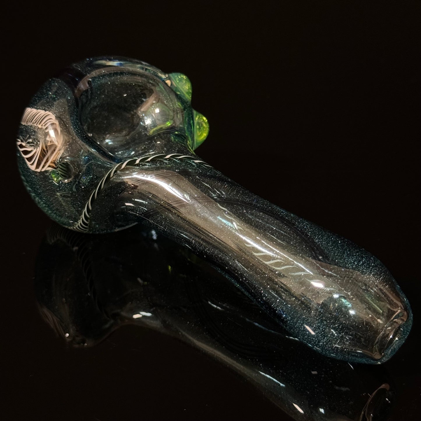 Heavy Inside out Sparkle Blue Glass Pipe Heady Pipe Hand Blown