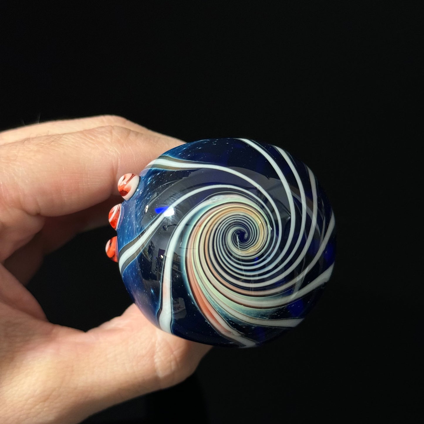 Blue Cobalt Wrapped Color Glass Heady Pipe Hand Blown