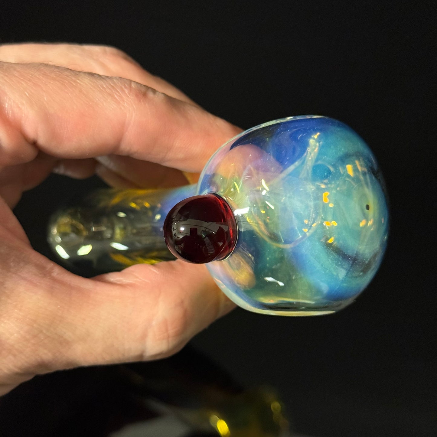 Inside Silver Fuming Color Changing Glass Heady Pipe Hand Blown