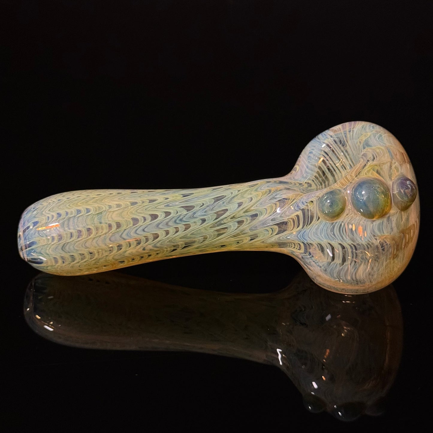 Wrap & Rake Color Changing Glass Heady Pipe Hand Blown