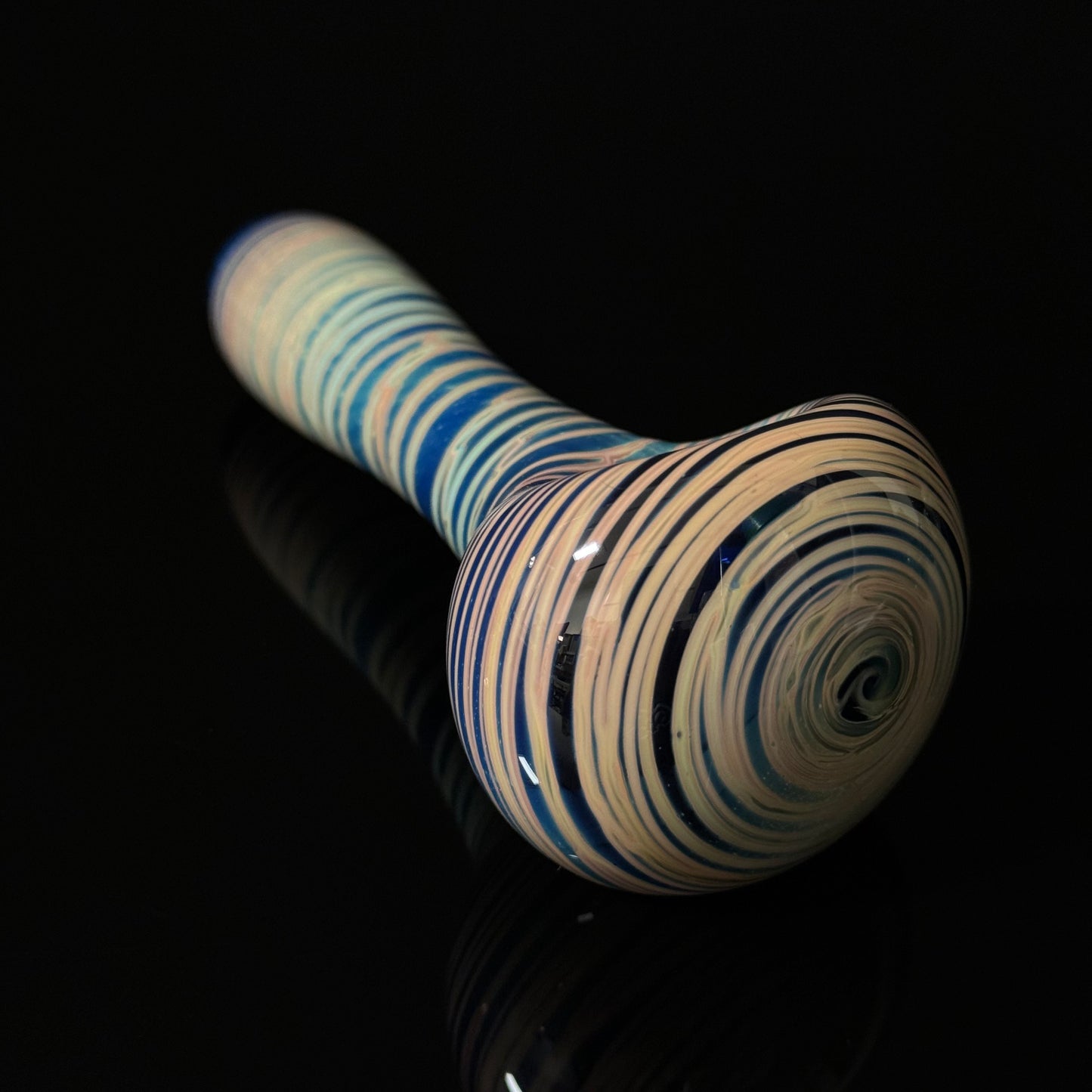 Blue Cobalt Wrapped Color Glass Heady Pipe Hand Blown