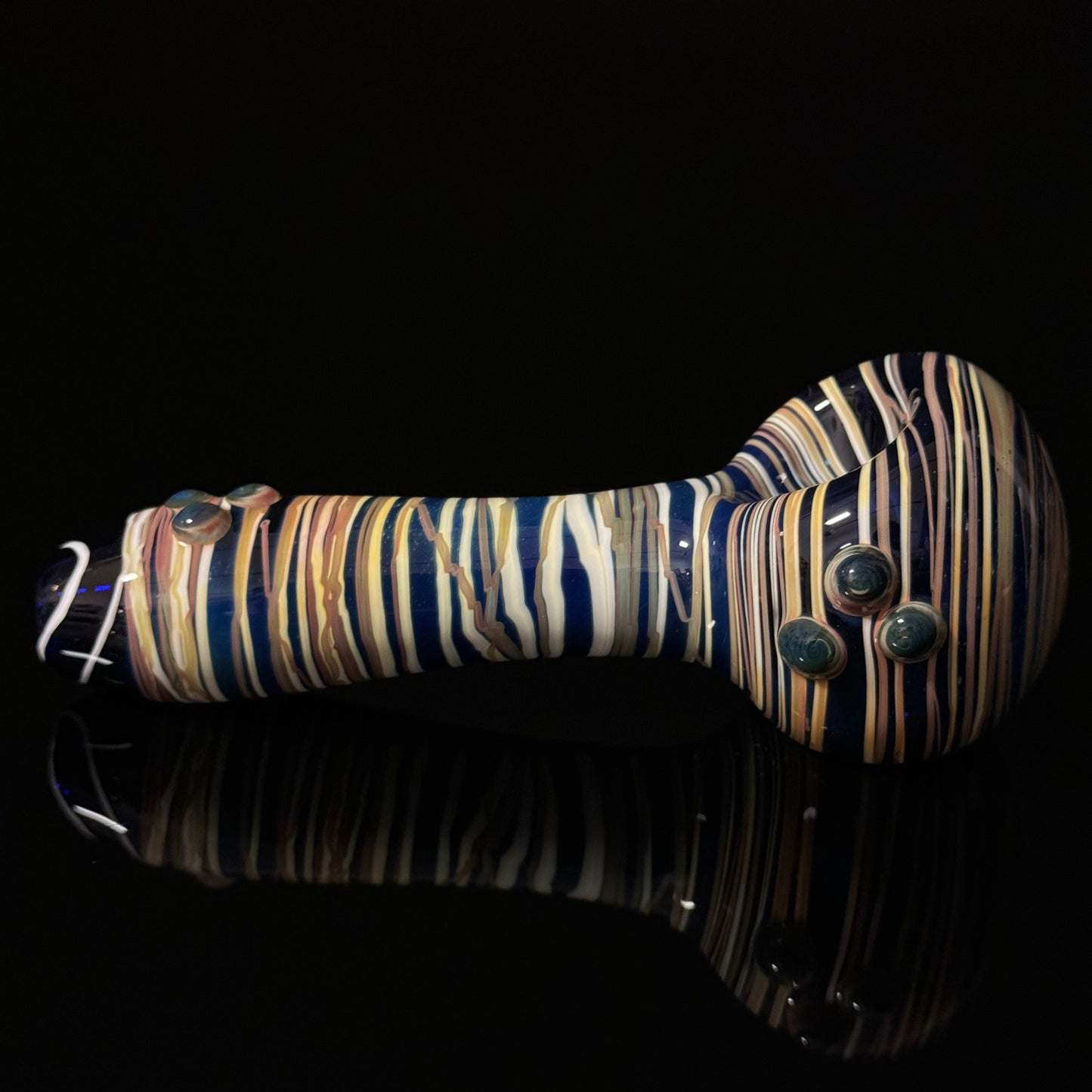 Blue Cobalt Wrapped Color Glass Heady Pipe Hand Blown