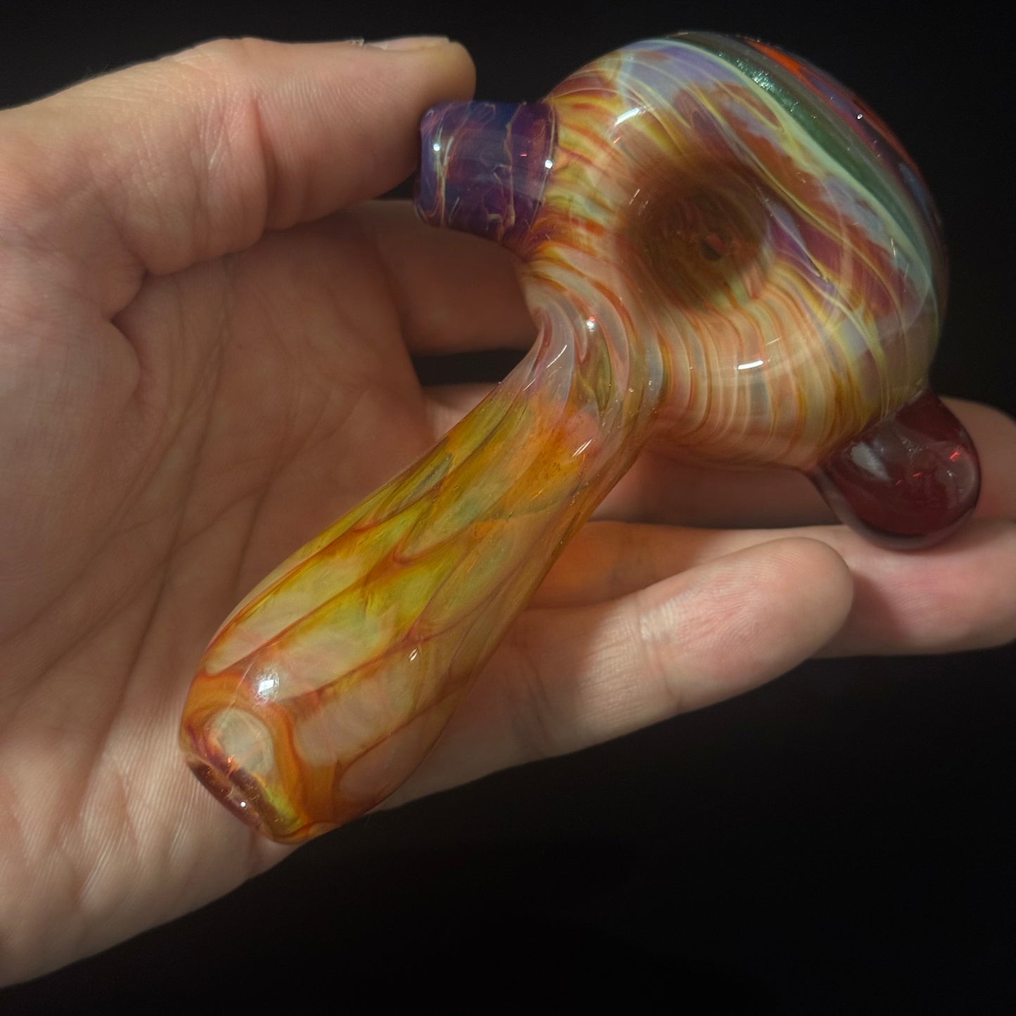 Full Linework Switchback Honeycomb Glass Pipe, Heady Hand Blown