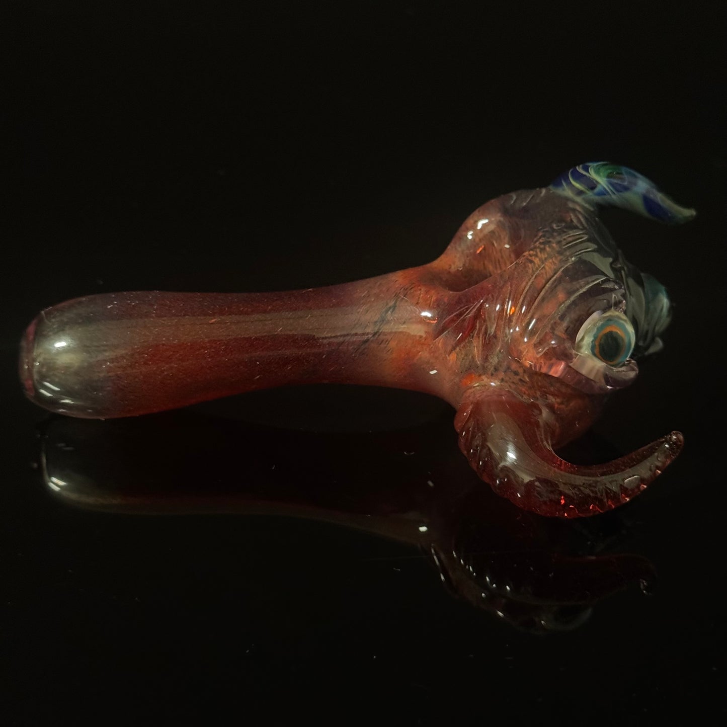 Red Eyeball Monster Glass Heady Pipe Hand Blown