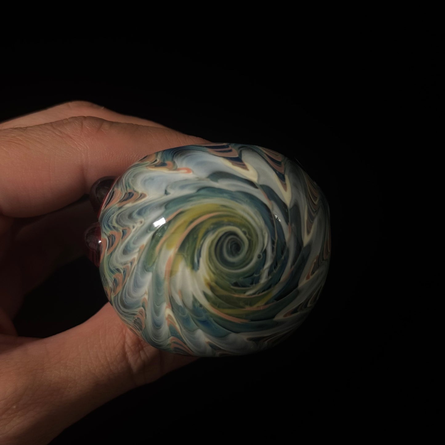 Blue Cobalt Wrapped Color Glass Heady Pipe Hand Blown
