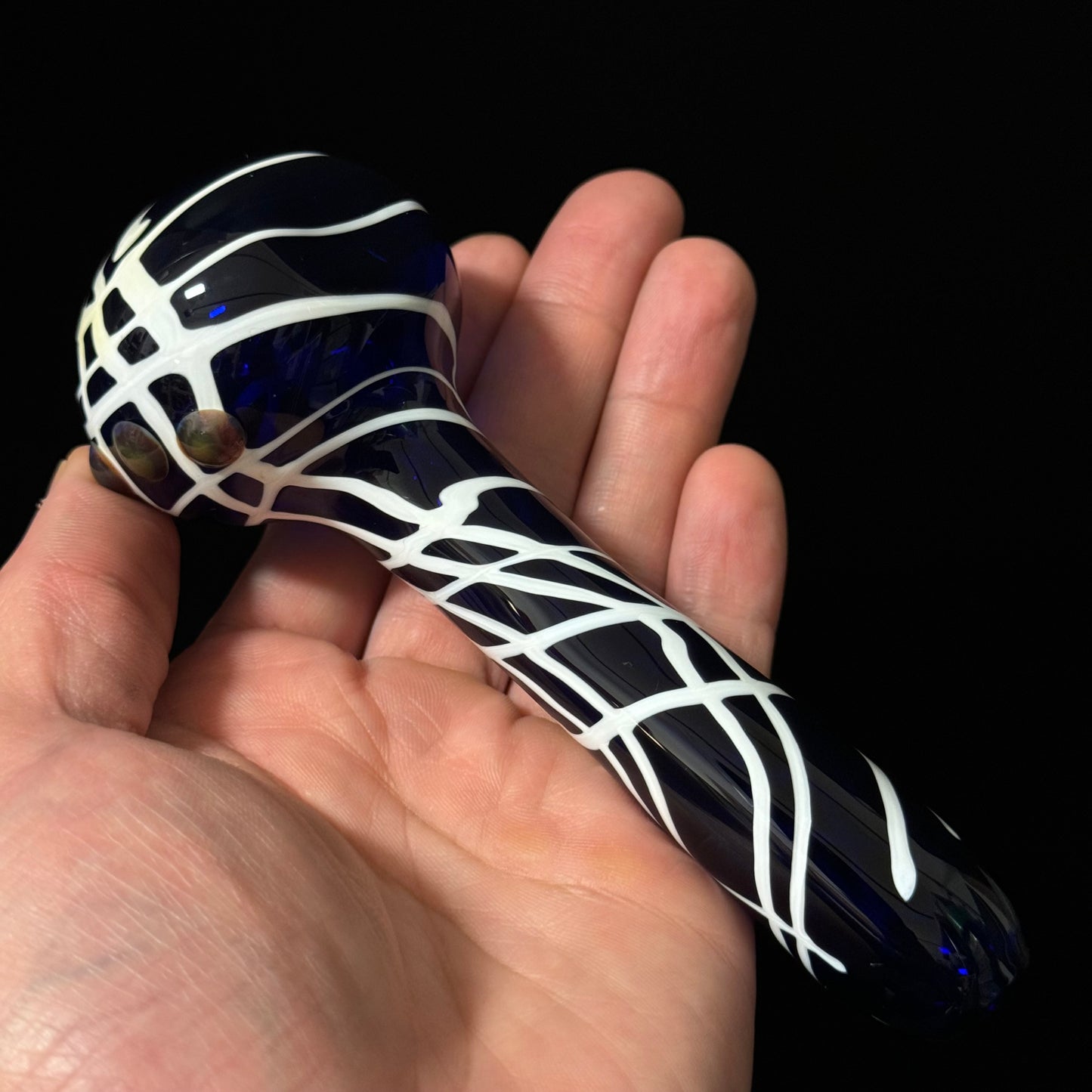 Blue Cobalt Wrapped Color Glass Heady Pipe Hand Blown