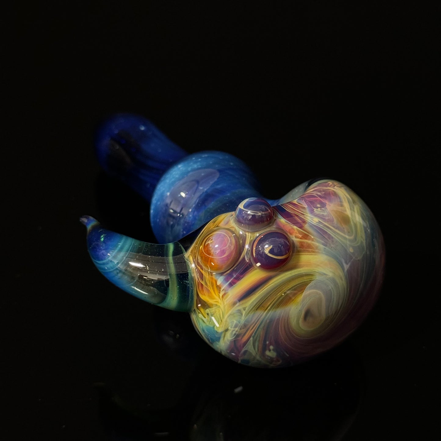 Blue Purple Marbeling affect Glass Heady Pipe Hand Blown