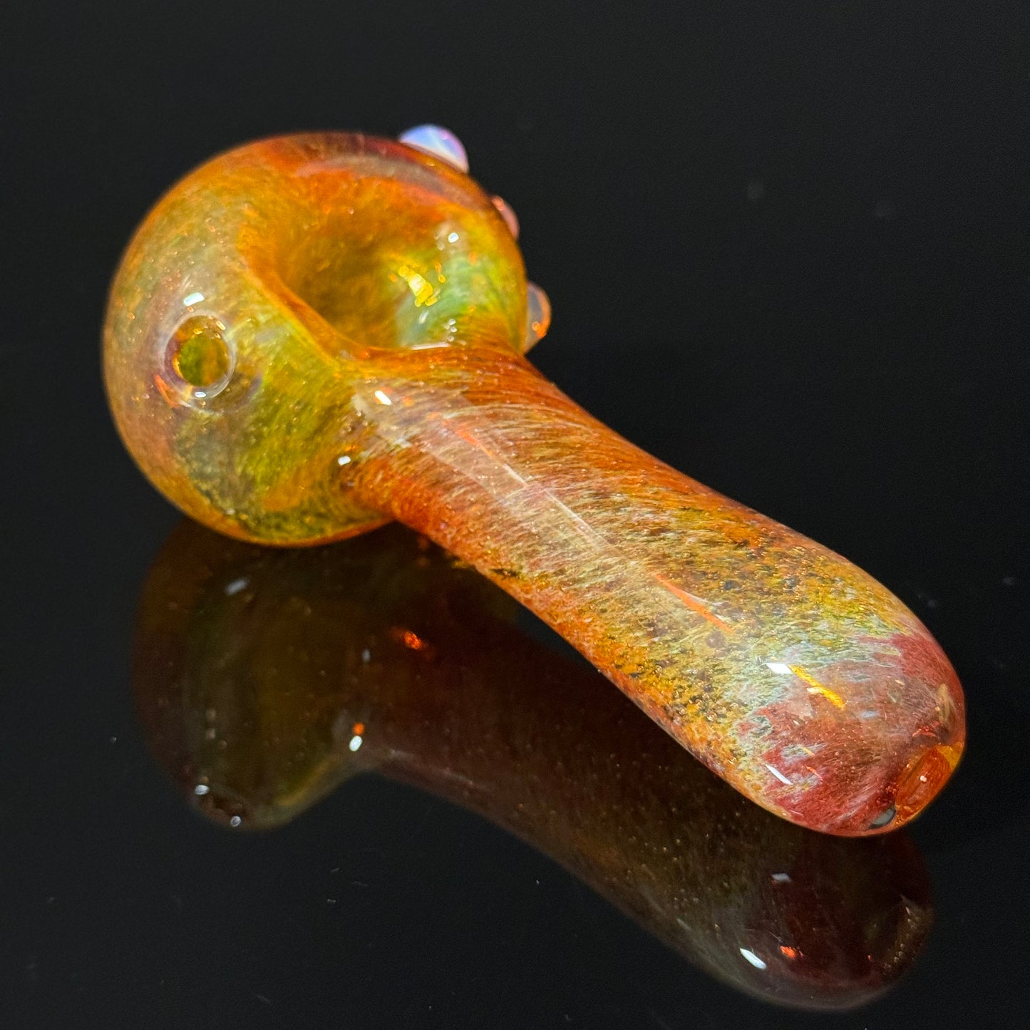 Multicolor Orange Inside Out Glass Pipe Heady Pipe Hand Blown Extra Thick