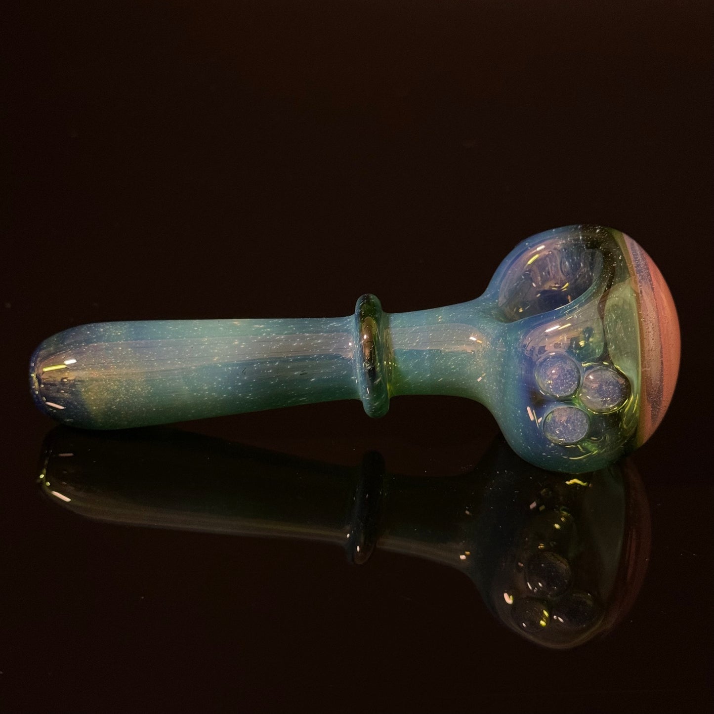 Green with Pink Slyme Glass Heady Pipe Hand Blown