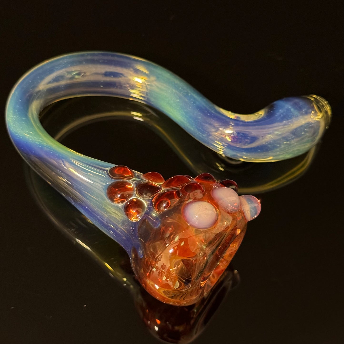 Silver Fumed Color Changing Glass Sherlock Pipe, Heady Hand Blown