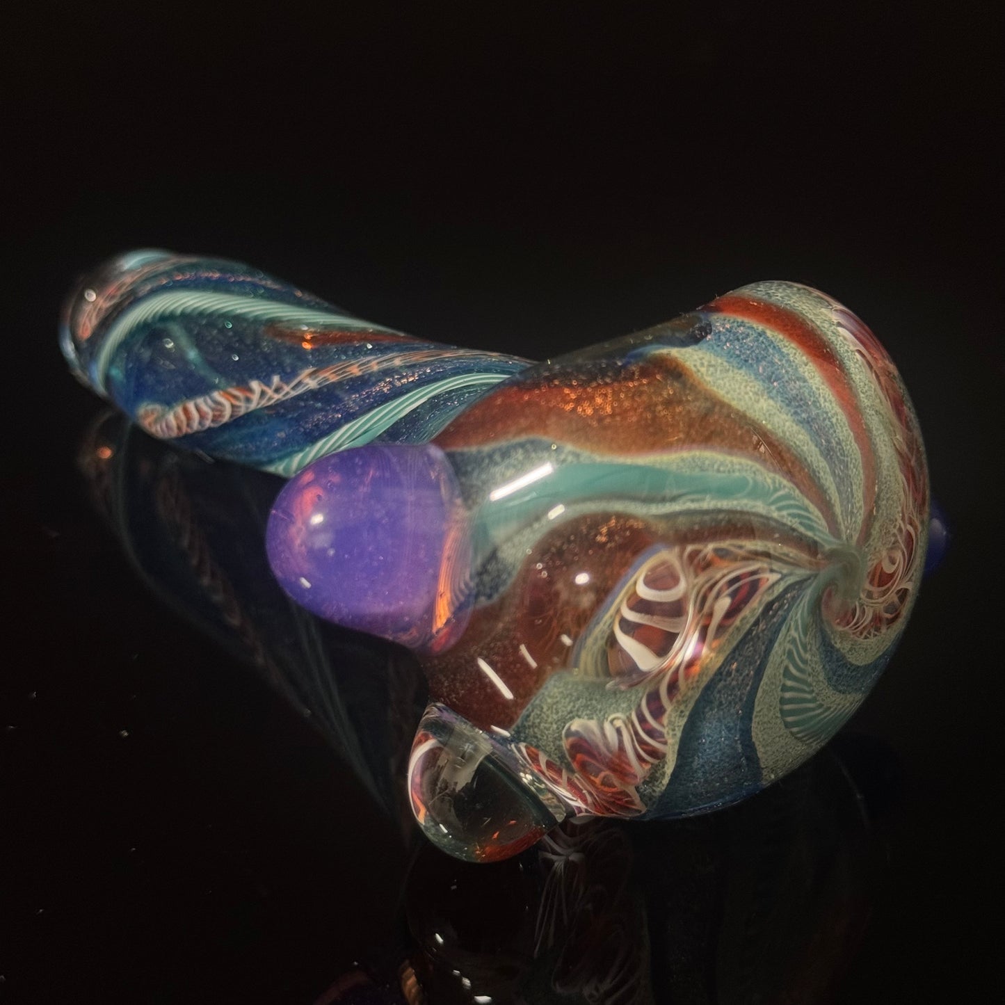Heavy Inside out Dichro Sparkle Blue & White Glass Pipe Heady Pipe Hand Blown