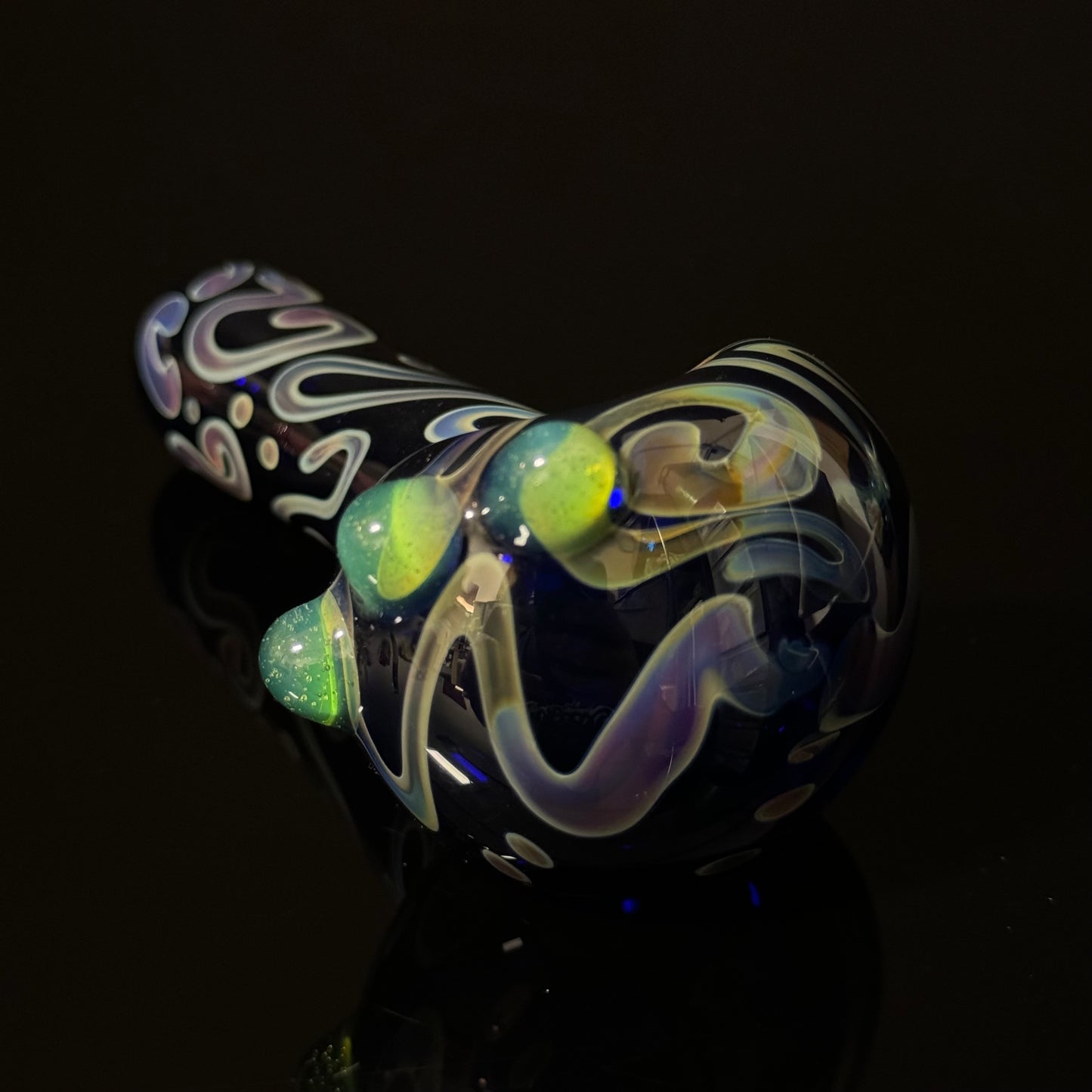 Blue Cobalt Wrapped Color Glass Heady Pipe Hand Blown